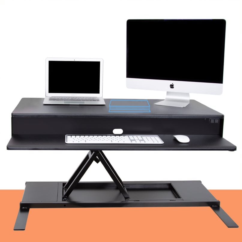 Stand Steady Flexpro Power 36 inch Electric Standing Desk - Electric Height Adjustable Stand Up Desk by Award Winning Holds 2 Monitors (Black) (36)