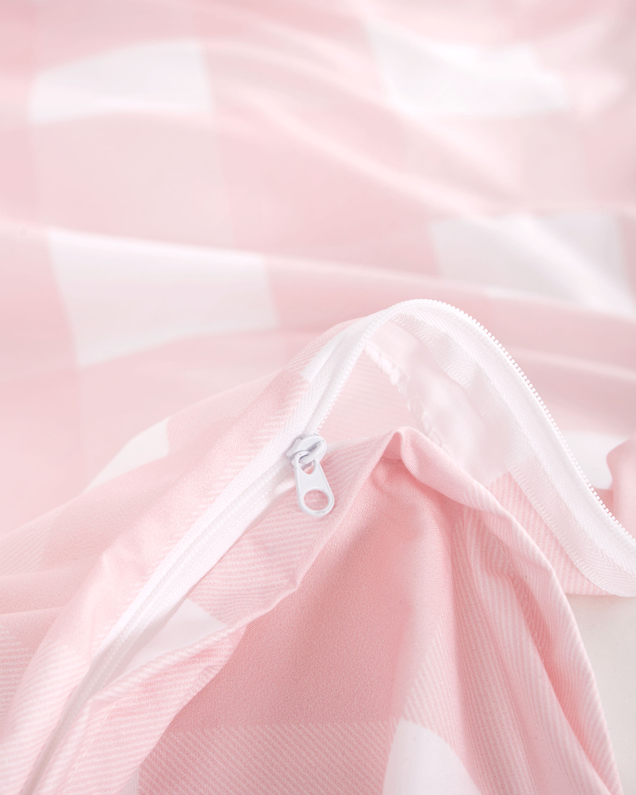 Pink Buffalo Check Microfiber Duvet Cover Set