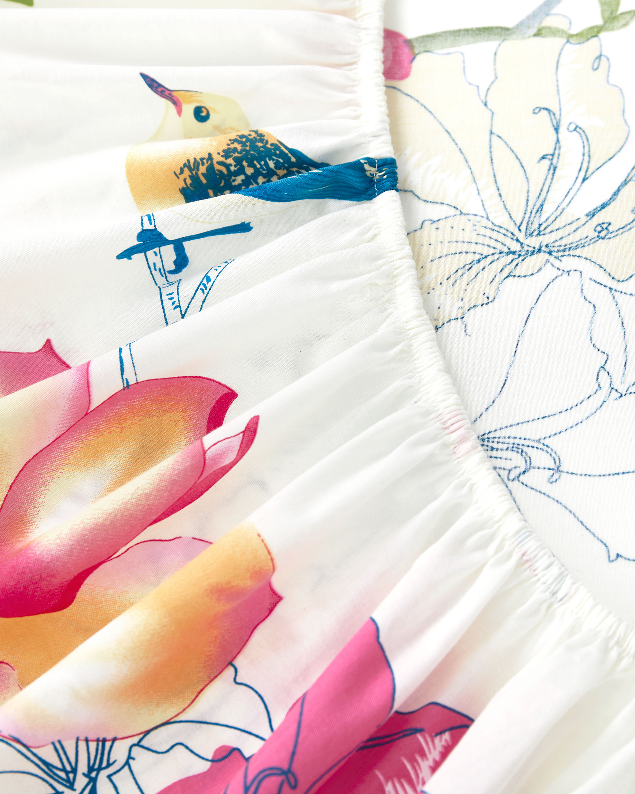Floral Bird Cotton Sheet Set