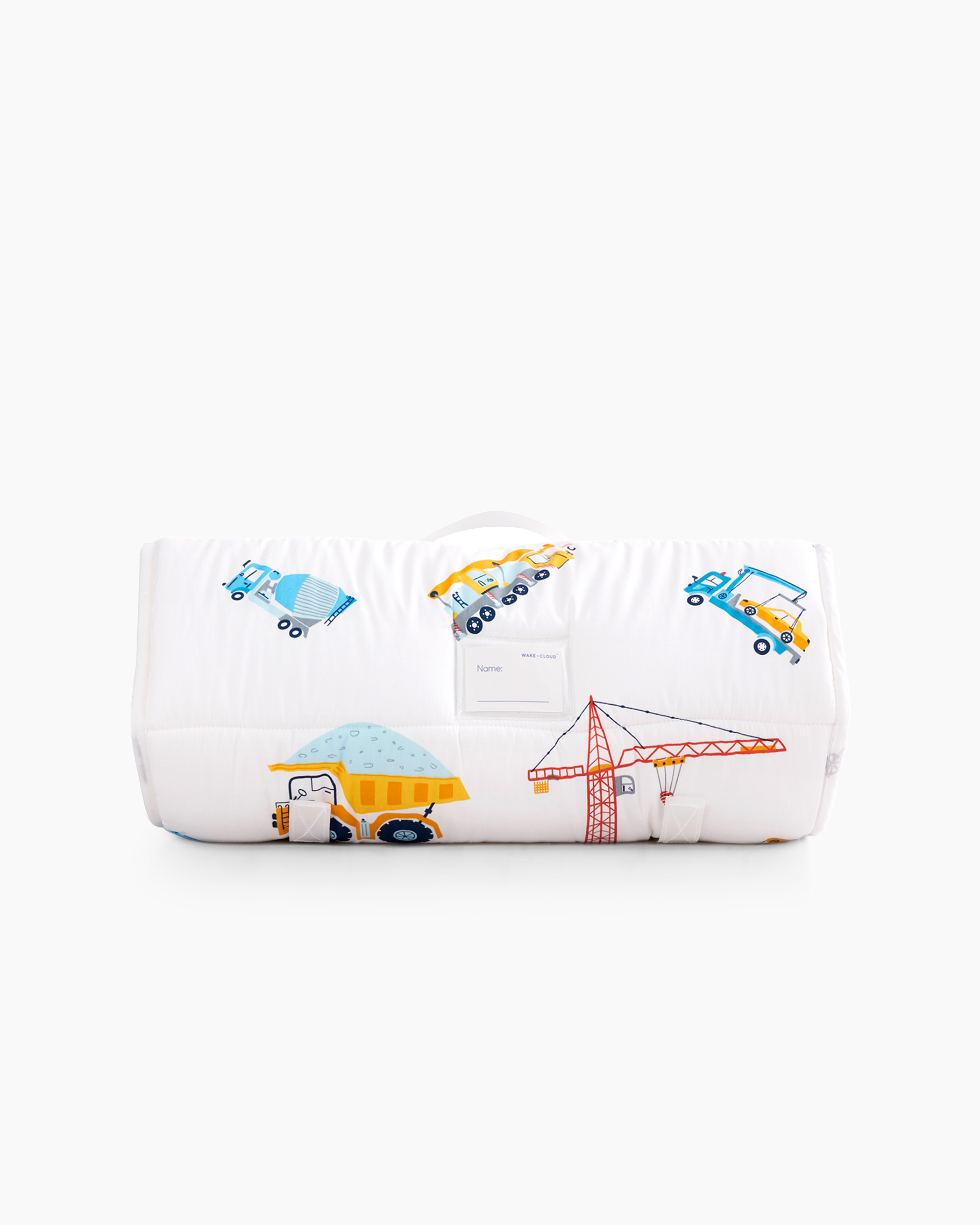 White Construction Site Cotton Kids Nap Mat