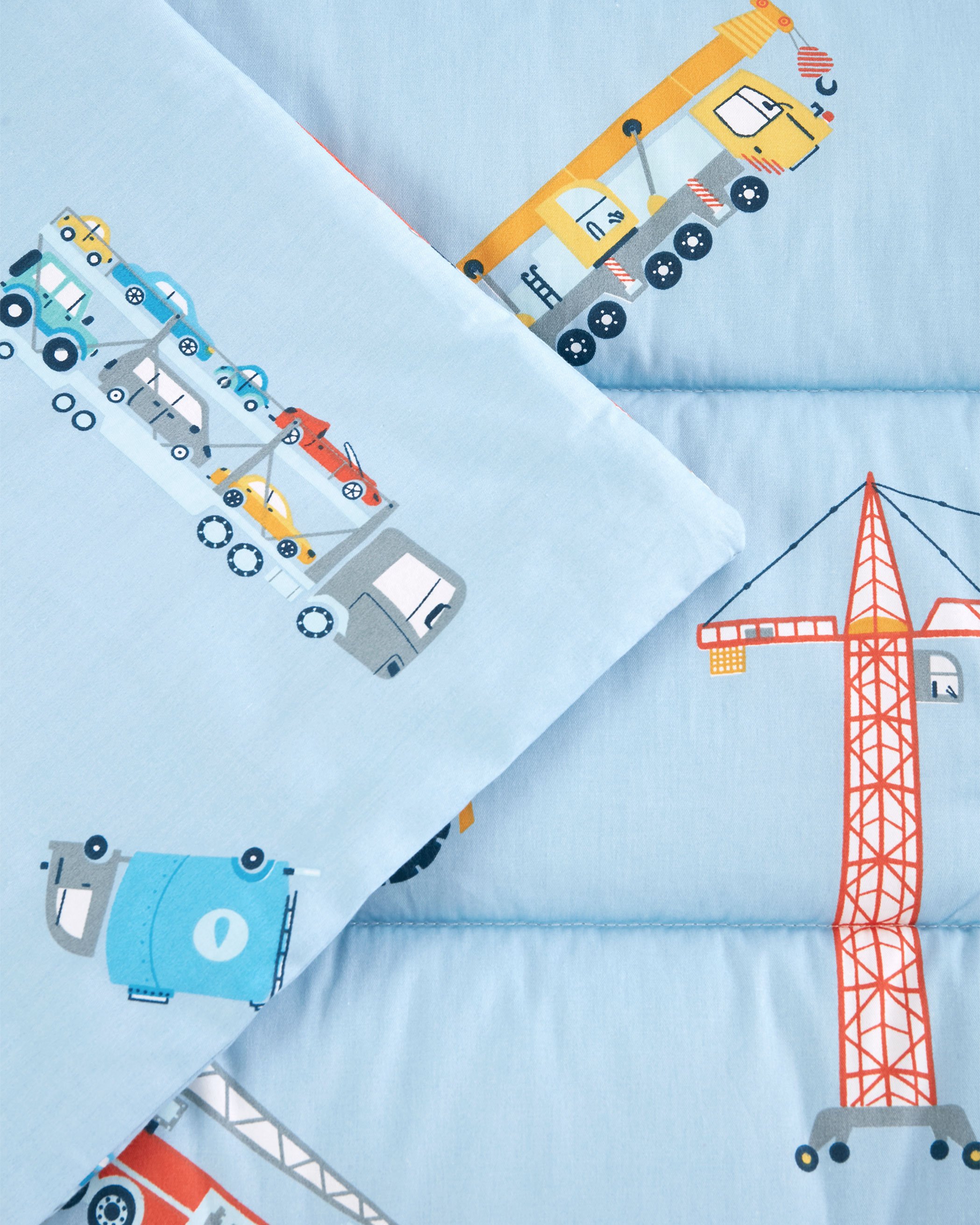 Blue Construction Site Cotton Kids Nap Mat