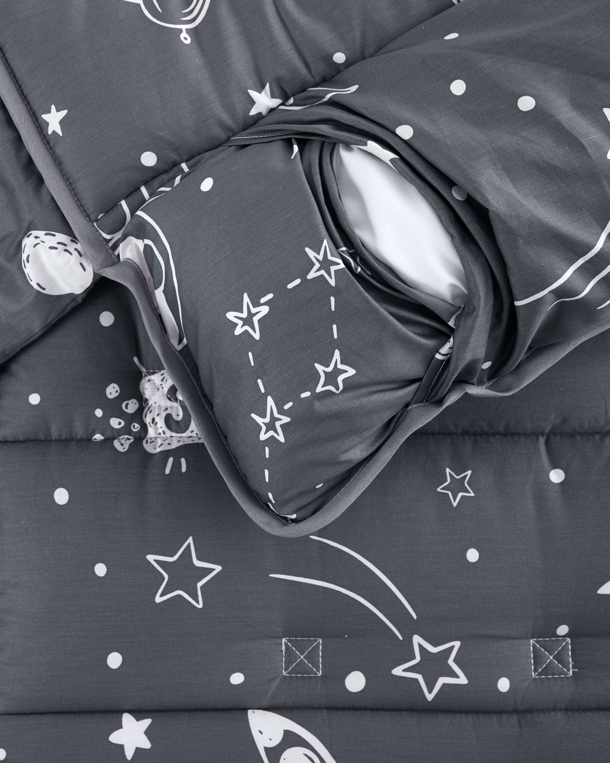 Dark Gray Galaxy Cotton Kids Nap Mat
