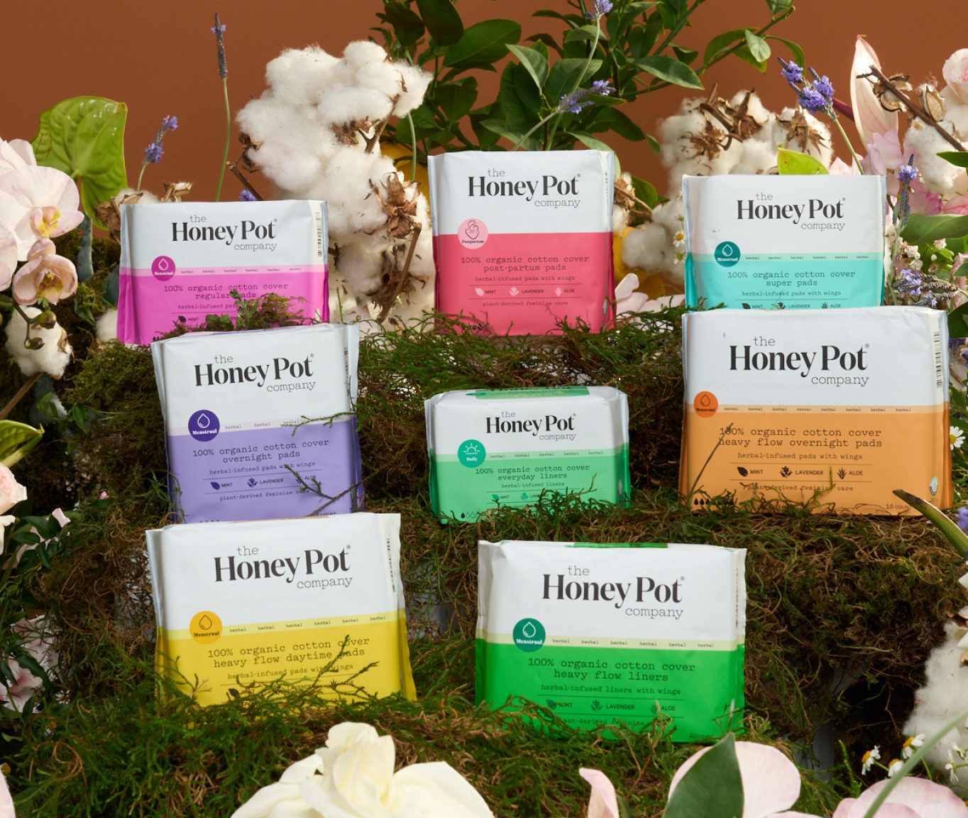 The Honey Pot Postpartum Herbal Pads, 12 Count
