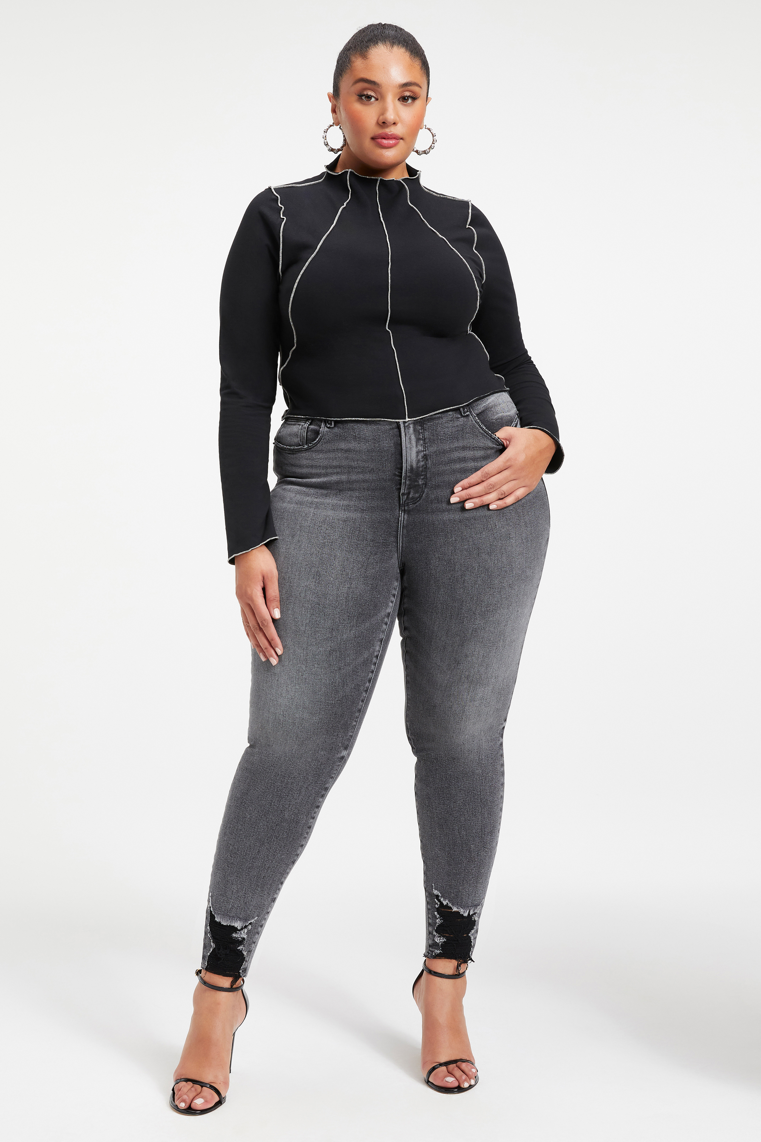 Styled With feature image for product KNIT MOCK TURTLENECK | BLACK001