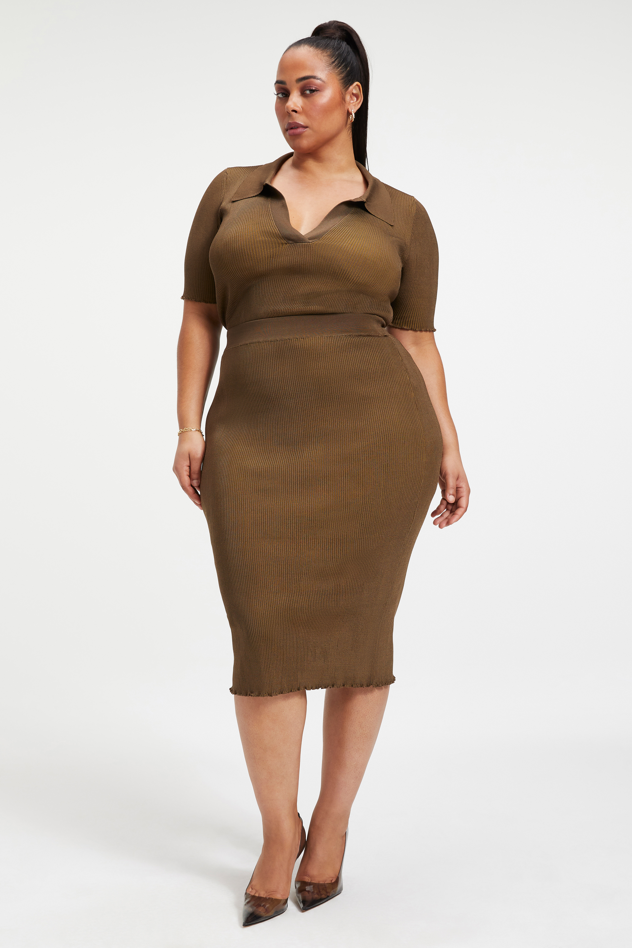 Styled With feature image for product RIBBED MIDI SKIRT | FOG001