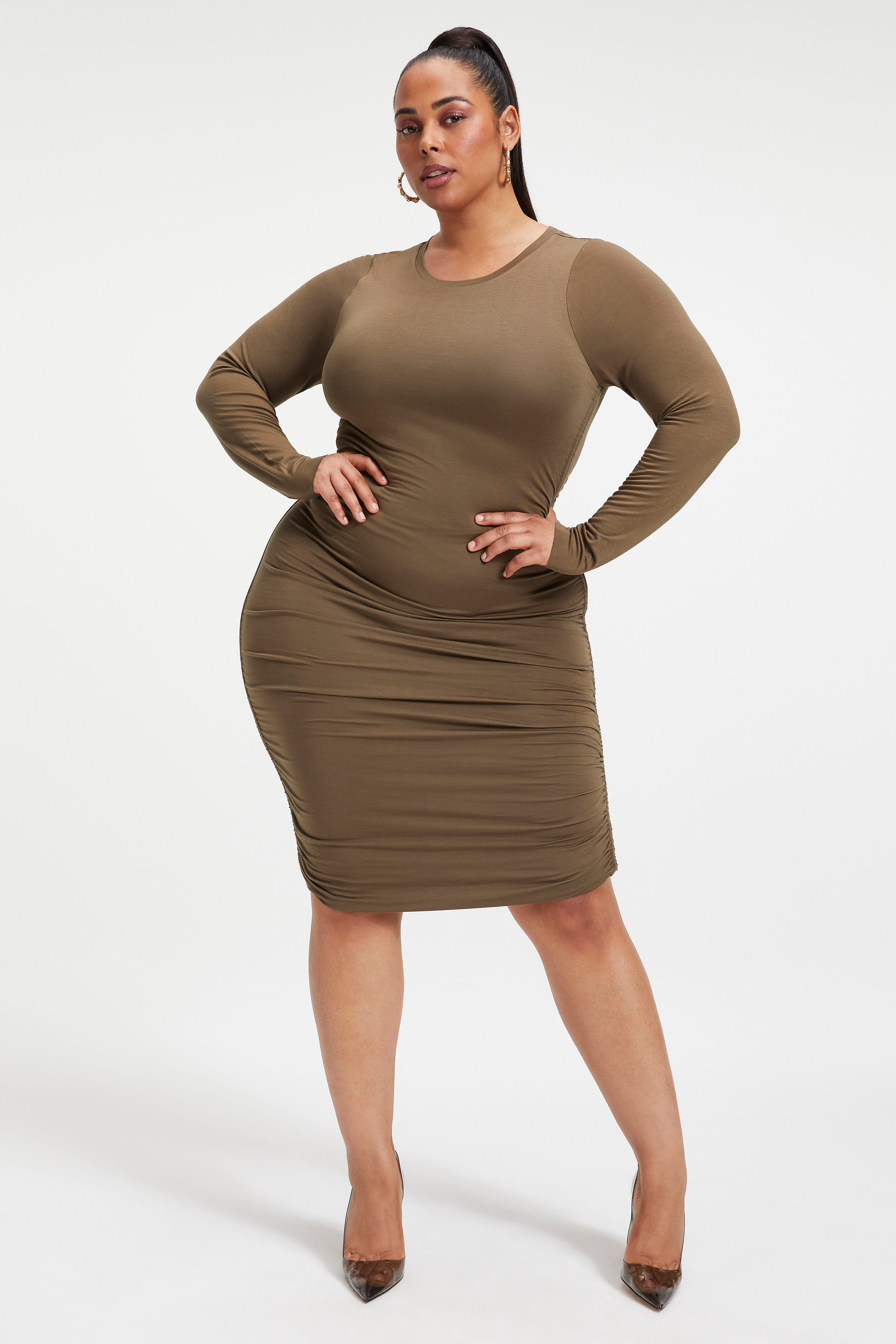 Styled With feature image for product RUCHED MIDI DRESS | FOG001