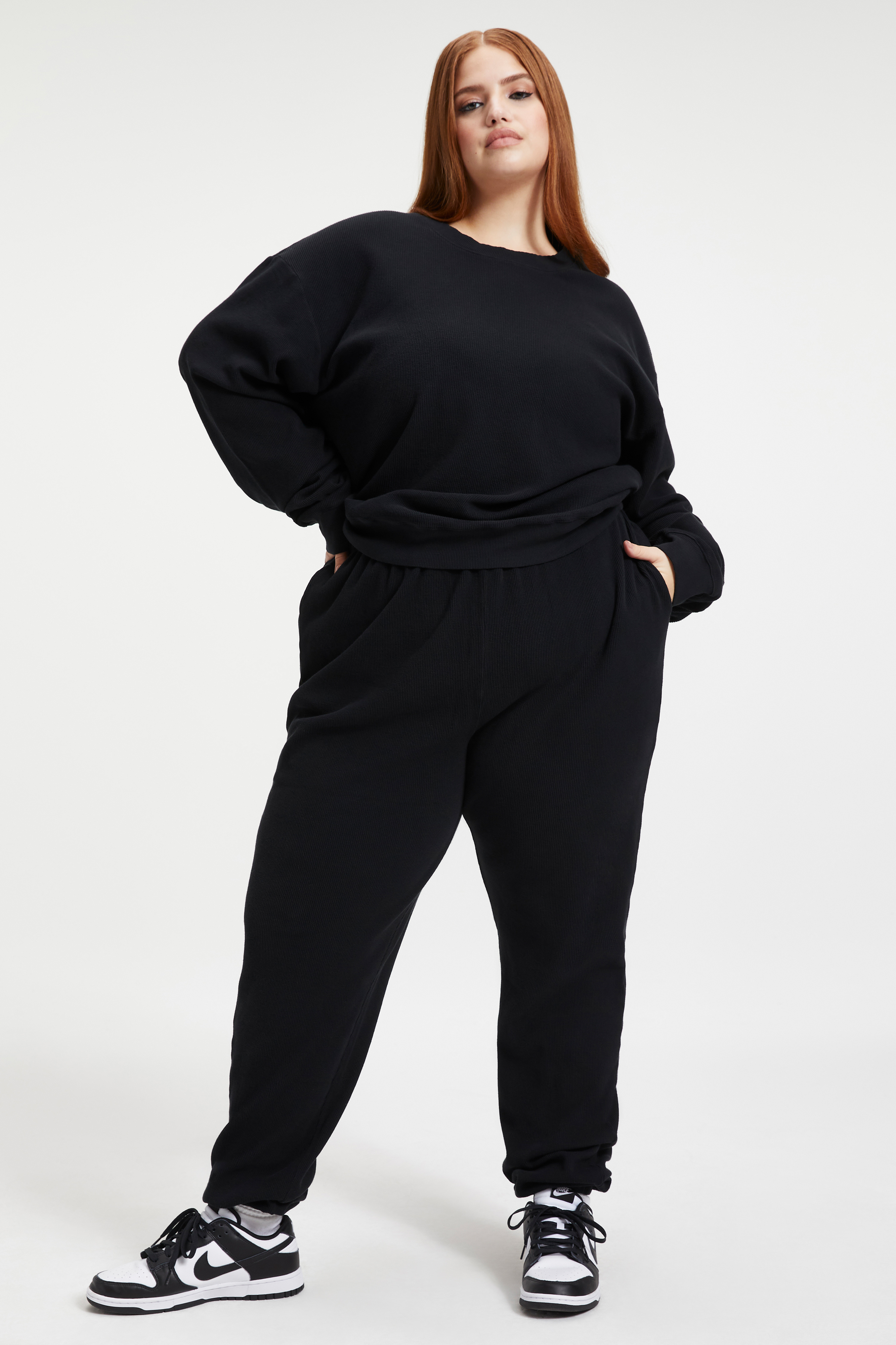 Styled With feature image for product THERMAL BOYFRIEND SWEATSHIRT | BLACK001