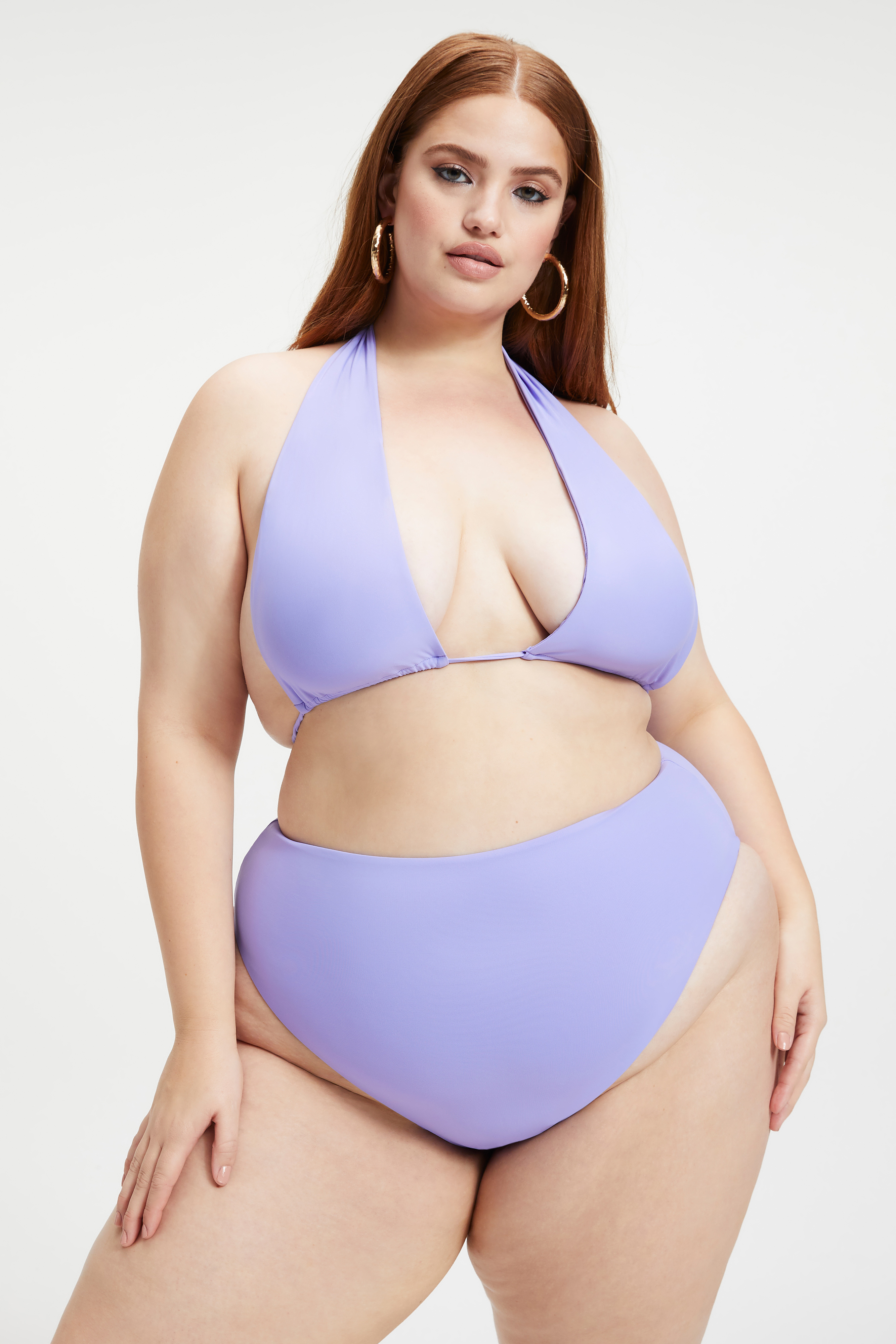 RUCHED HALTER TOP in IRIS001 styled with our GOOD WAIST BOTTOM in IRIS001
