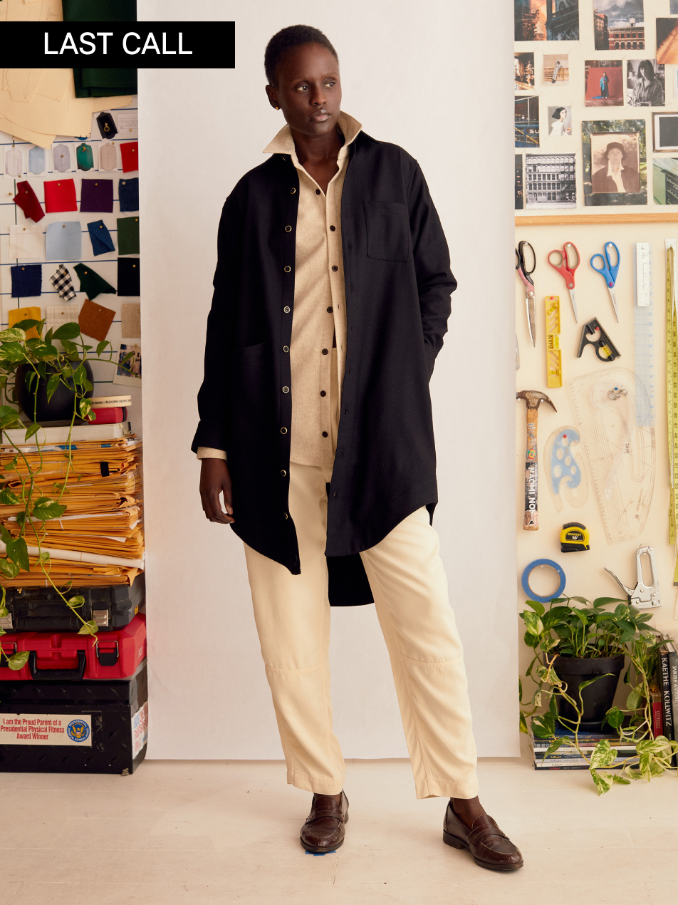 The Shirtdress (Enamel & Gold Merino Wool)