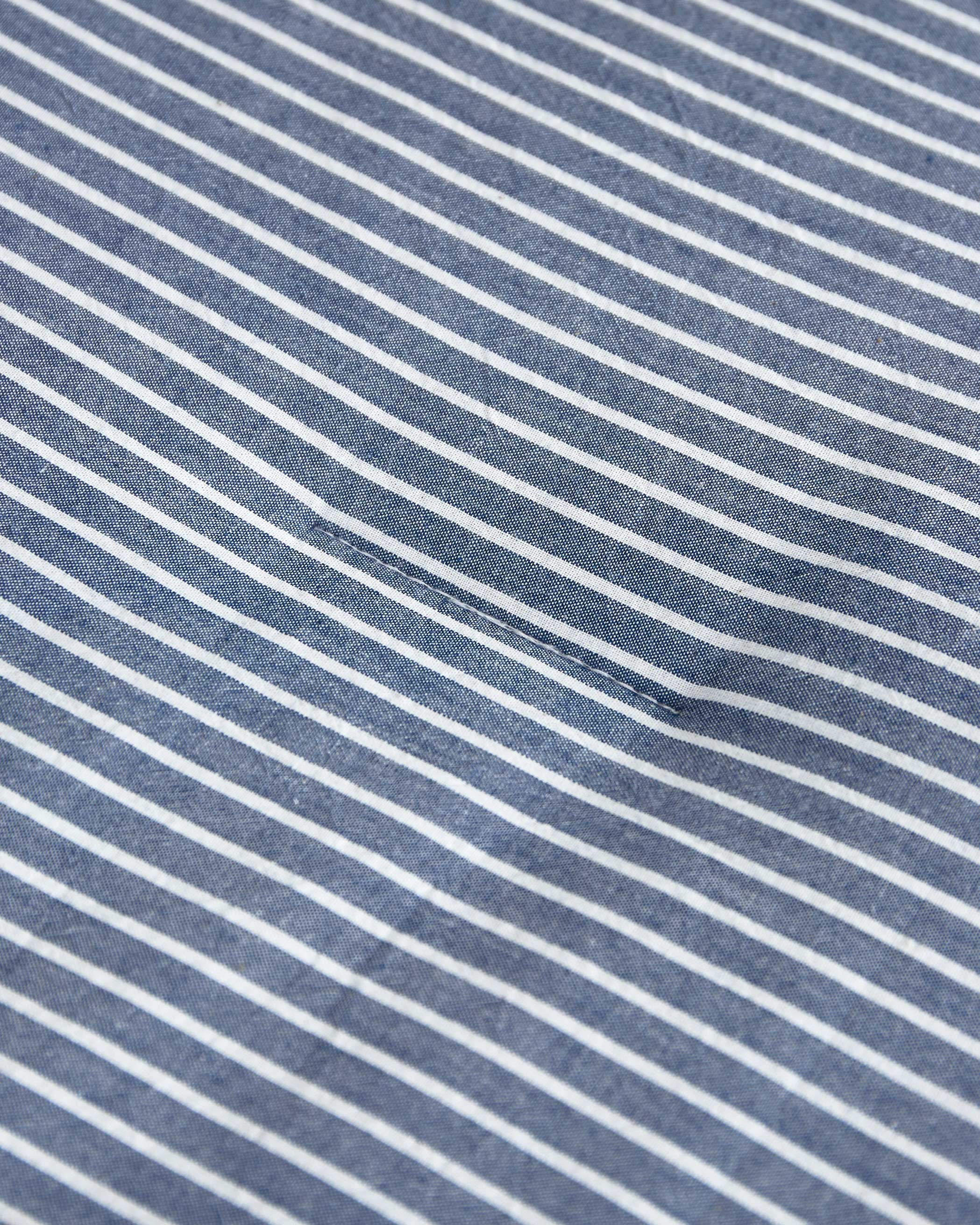 Denim Blue Striped Washed Cotton Comforter Set