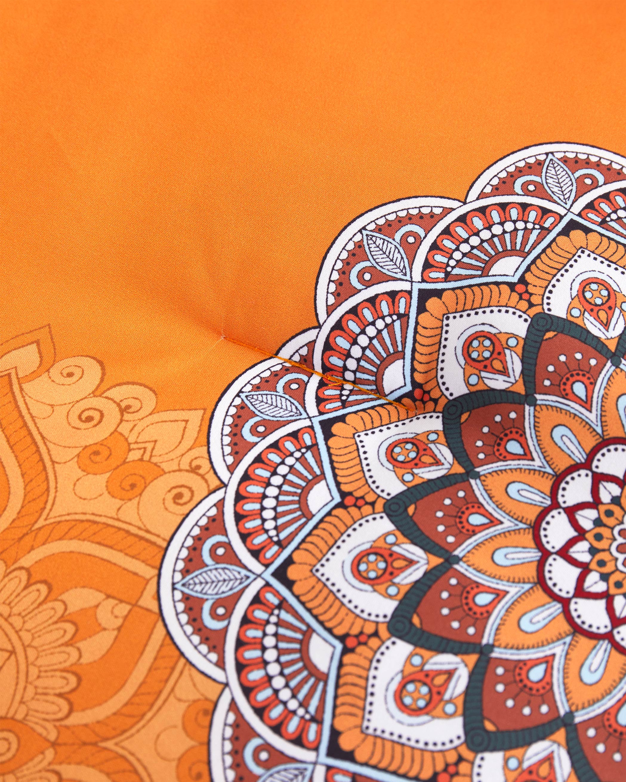 Orange Navy Boho Mandala Microfiber Comforter Set