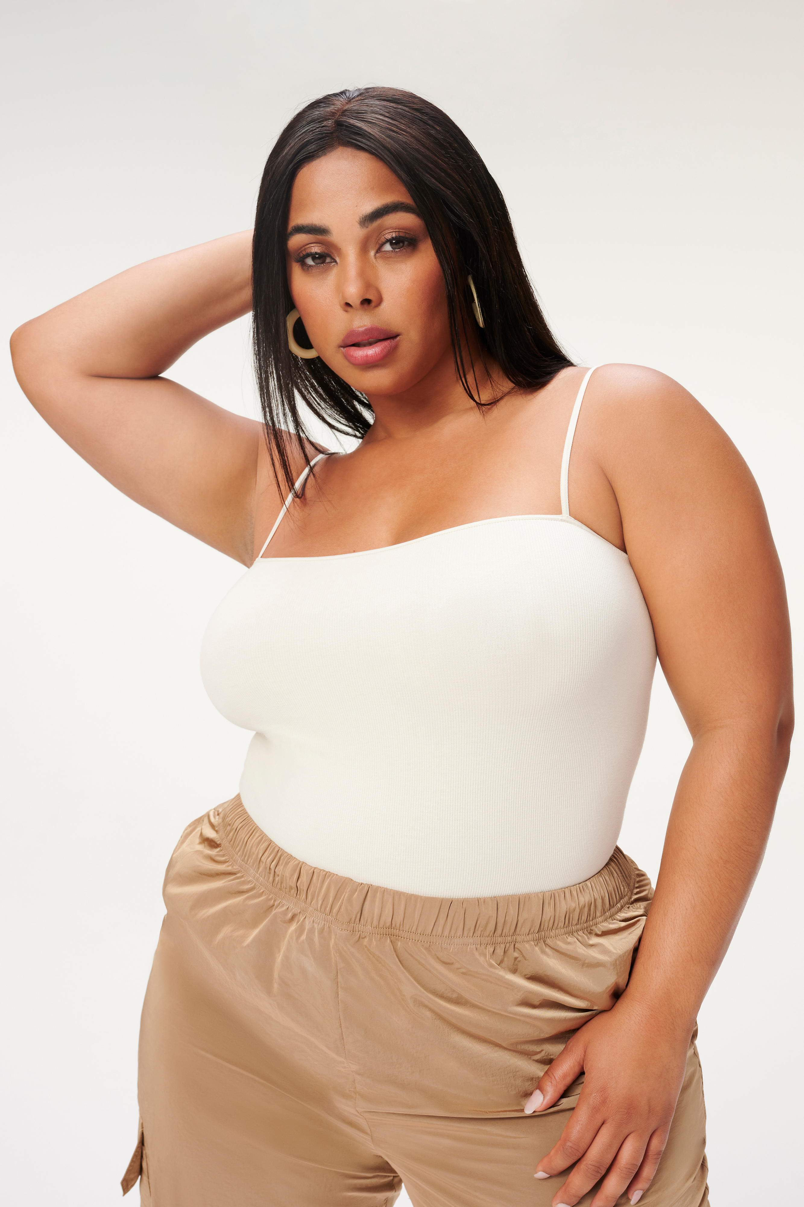 Styled With feature image for product SEAMLESS SKINNY STRAP BODYSUIT | BONE001