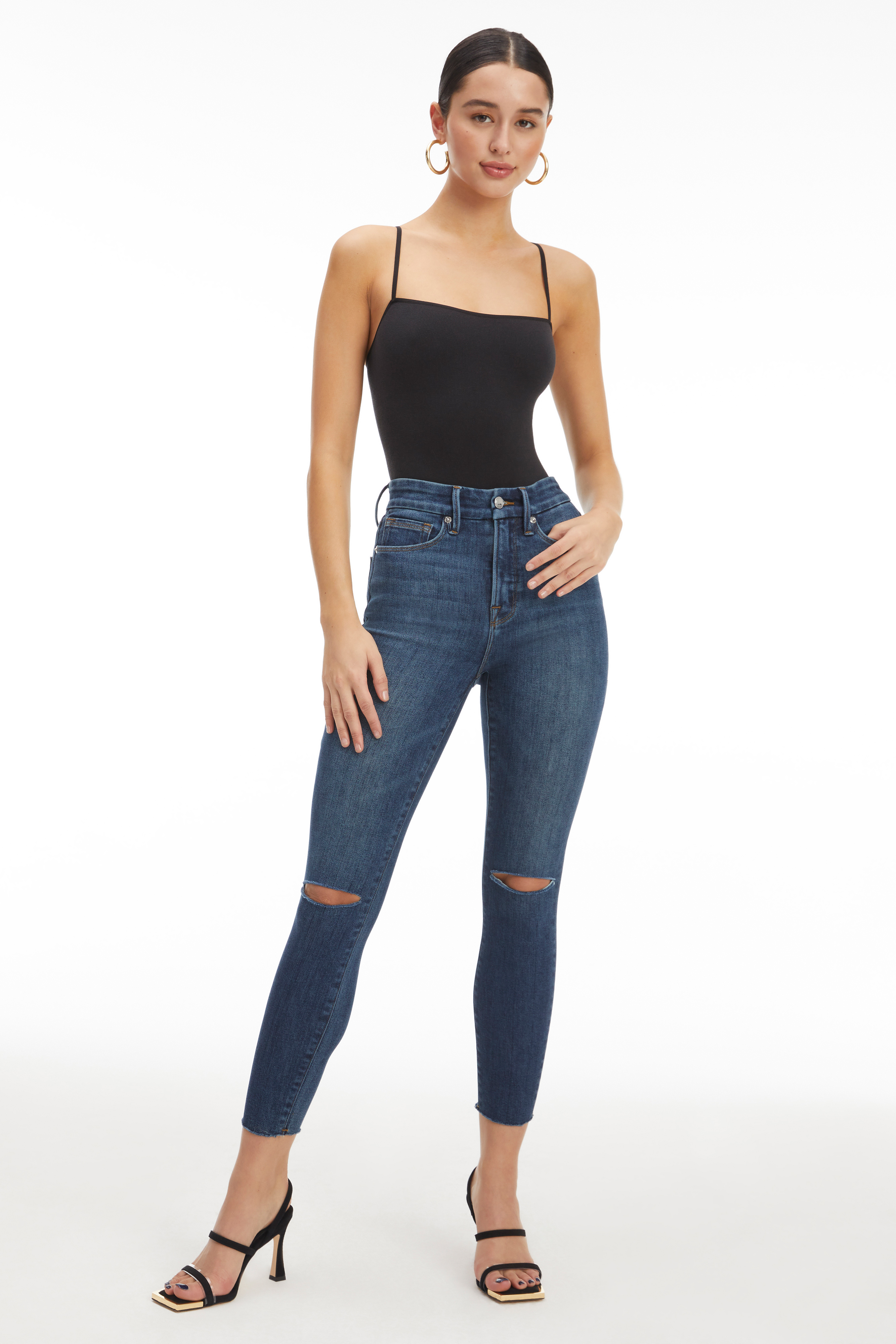Styled With feature image for product SEAMLESS SKINNY STRAP BODYSUIT | BLACK001