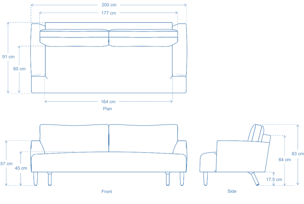 3 seater sofa dimensions