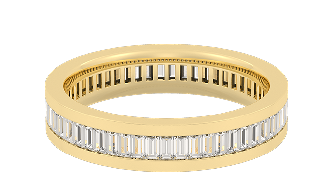 Horizontal baguette 2025 wedding band