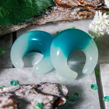 Cute Green Glass Pincher Plug / Gauge