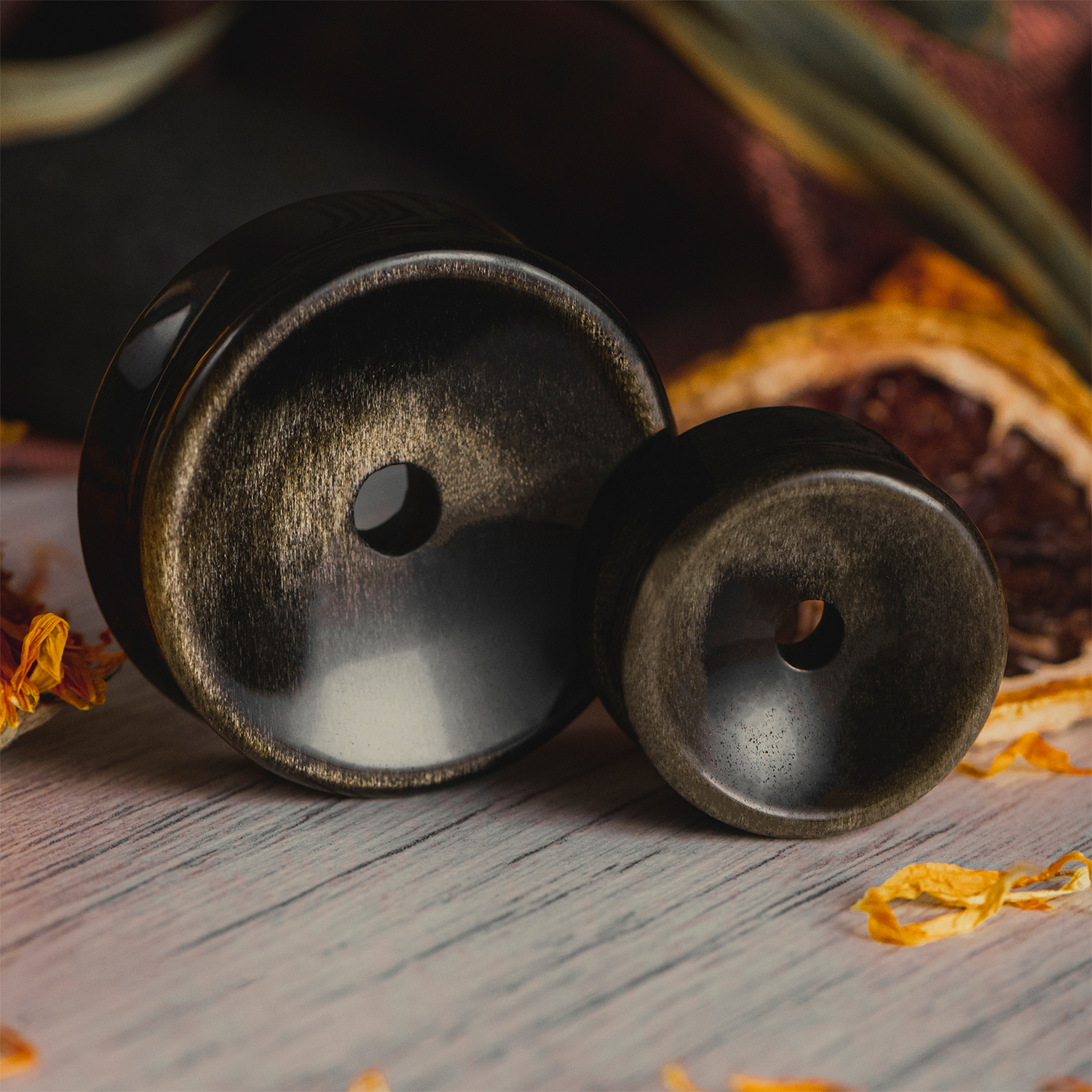 Cute Konkave Gold -Obsidian -Tunnel / plug / gauge