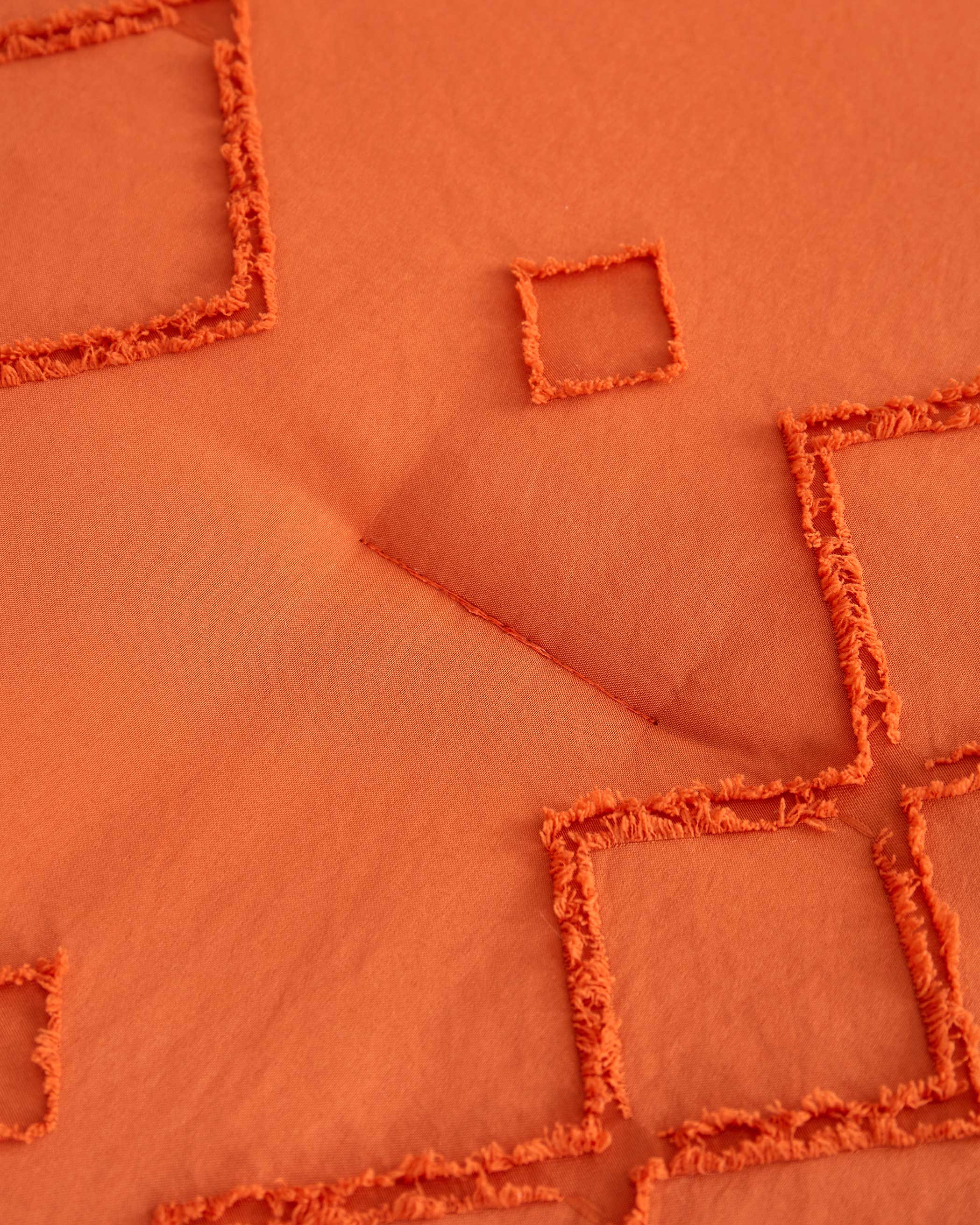 Burnt Orange Geometric Tufted Microfiber Comforter Set