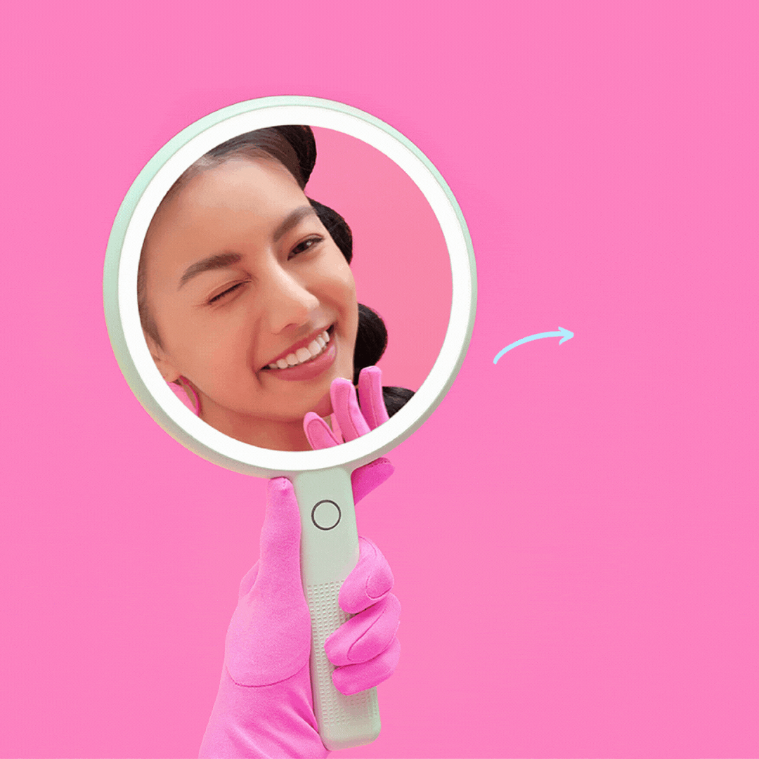 Cami led mirror hand held and double sided with eco-friendly power