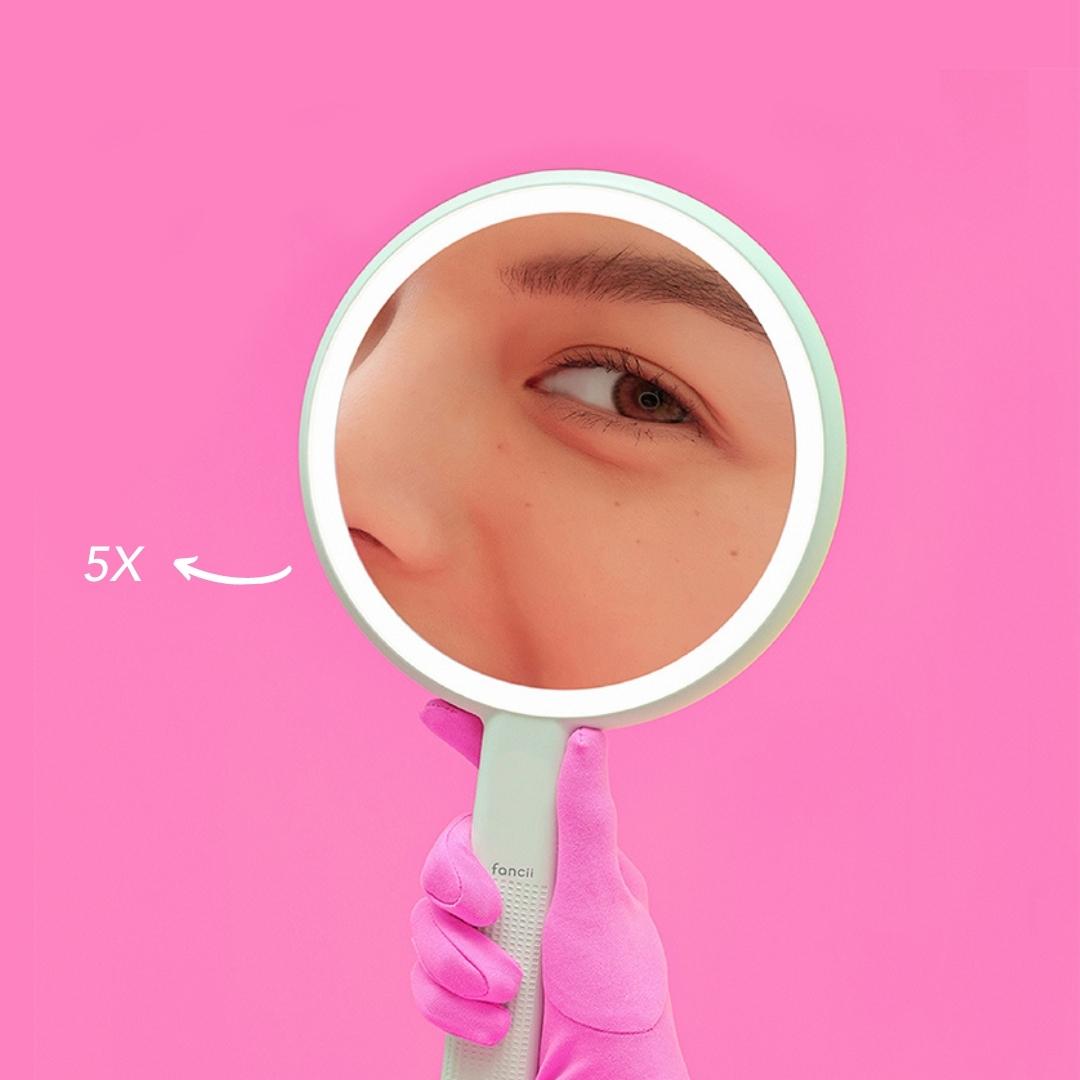 Cami led mirror hand held and double sided with eco-friendly power