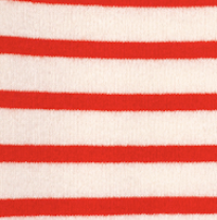 Ivory/Red Stripes
