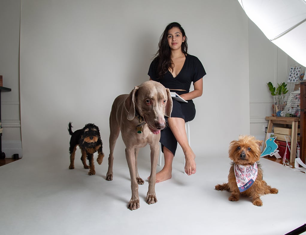 2019, Andrea Careces in her studio.