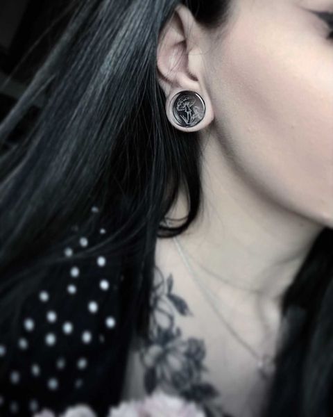  Mushroom Plug / Gauge - Clear Glass | Flat Faced Double Flare