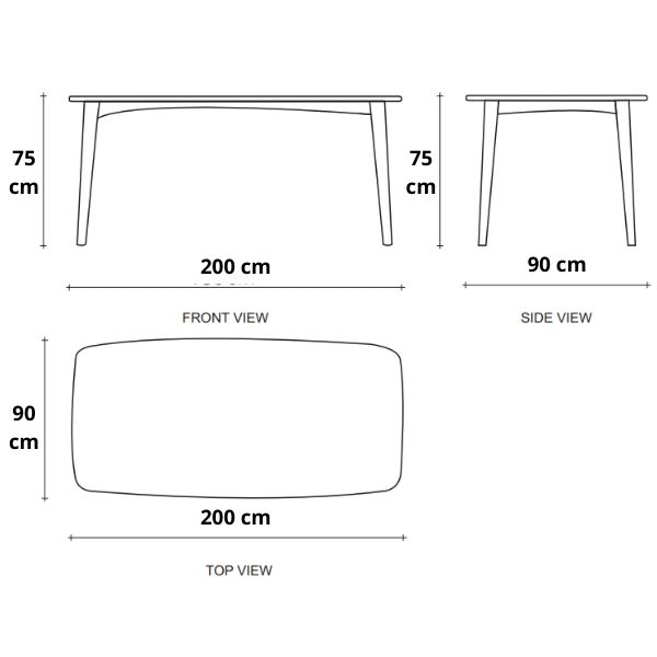 Grasshopper Rectangular Dining Table 160(CM) - FSC RecycledTeak dimensions mobile