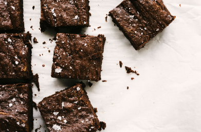 Fudge brownies made with Navitas Organics Unsweetened Cacao Wafers
