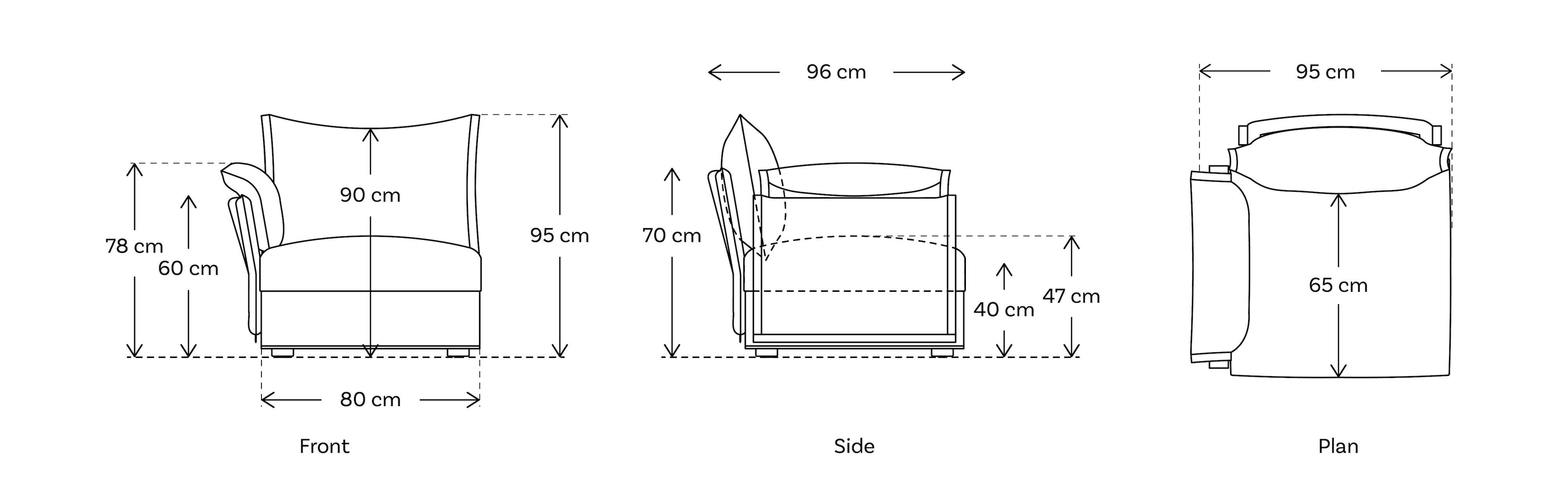 left seat sofa modular module dimensions