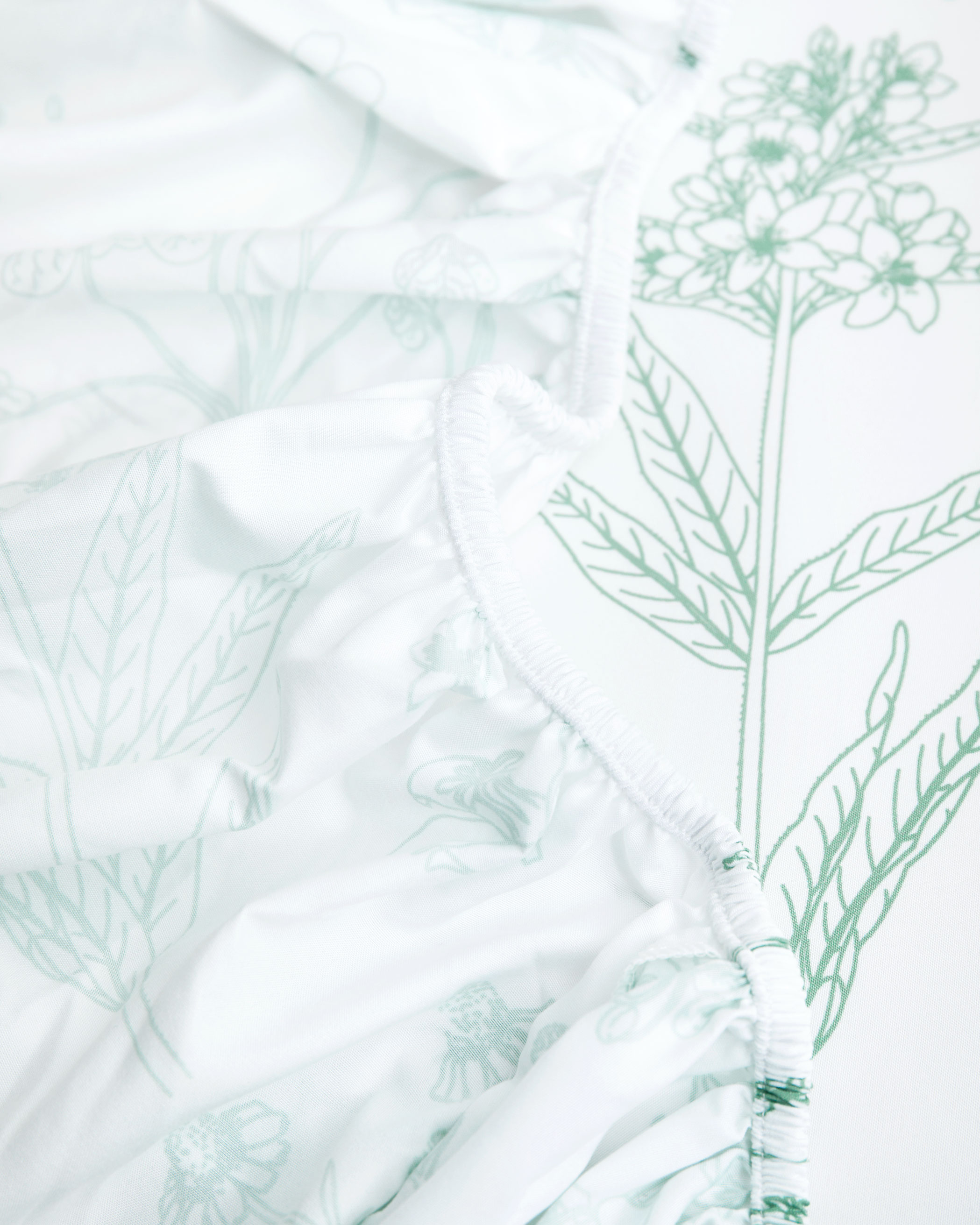 White Botanical Microfiber Sheet Set