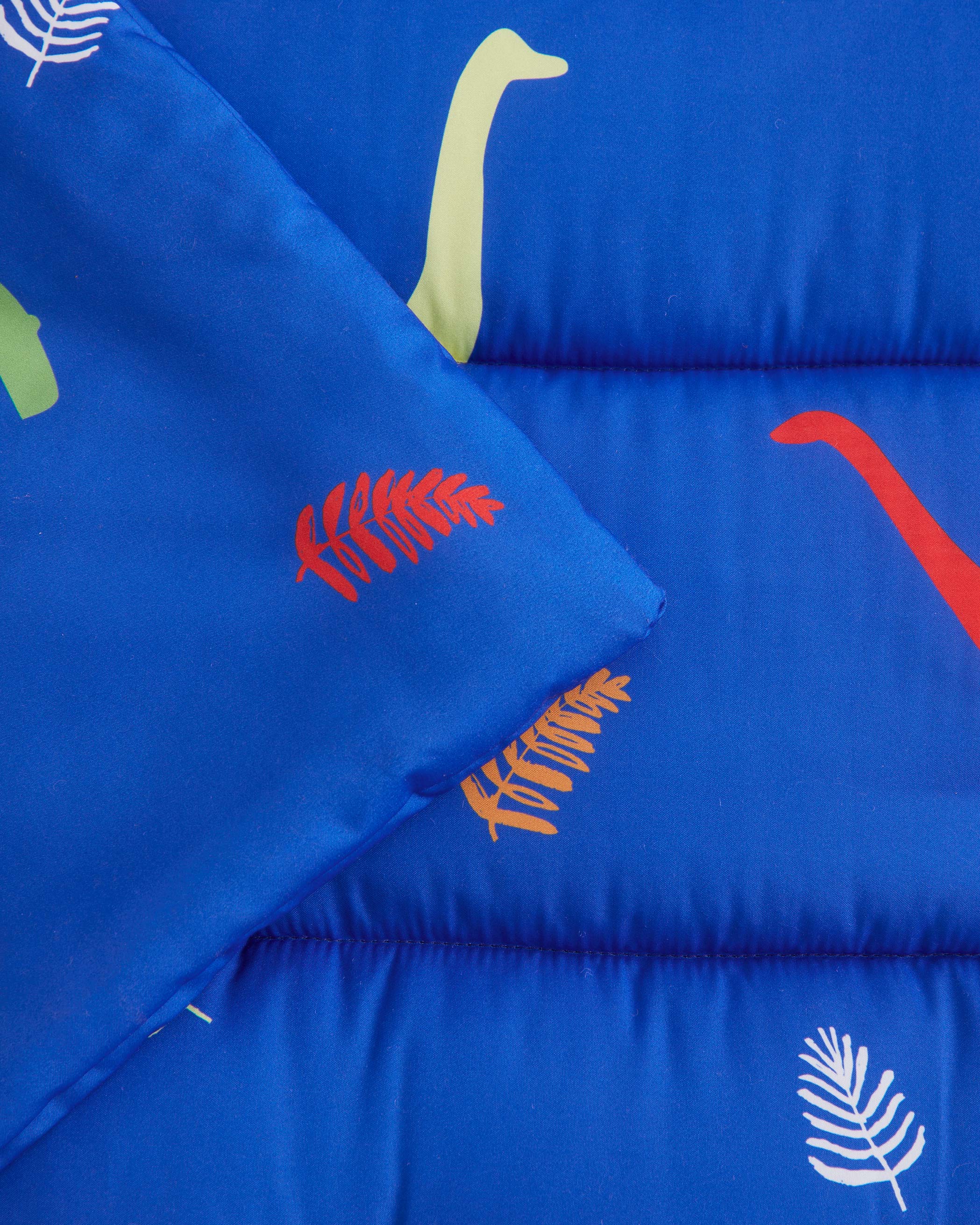 Blue Dinosaur and Leaves Microfiber Kids Nap Mat