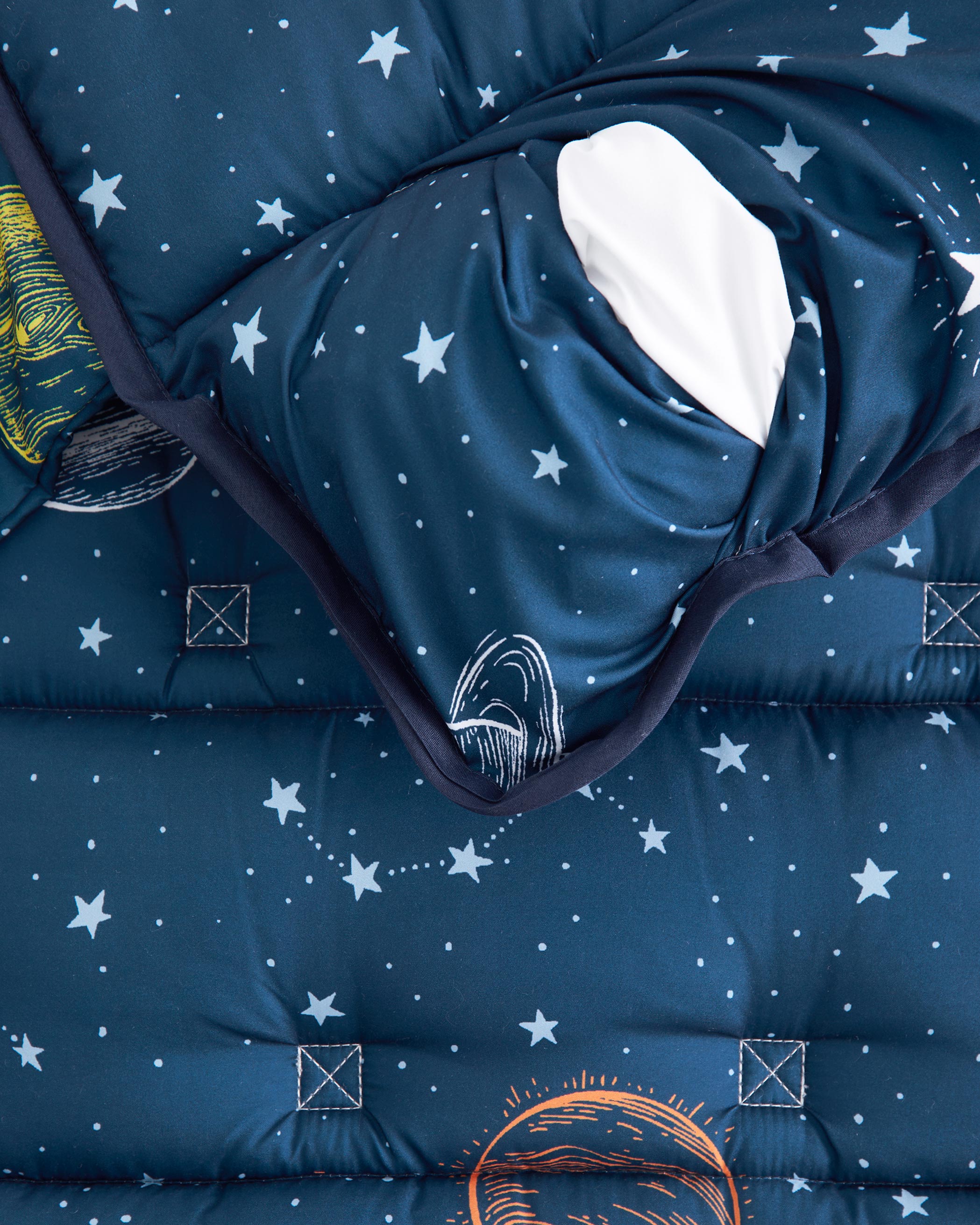Blue Rocket and Star Microfiber Kids Nap Mat