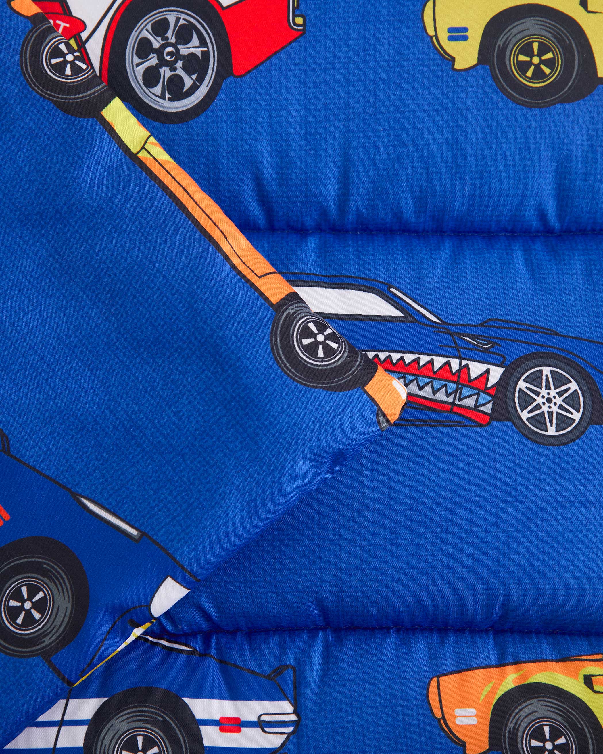 Blue Race Car Microfiber Kids Nap Mat