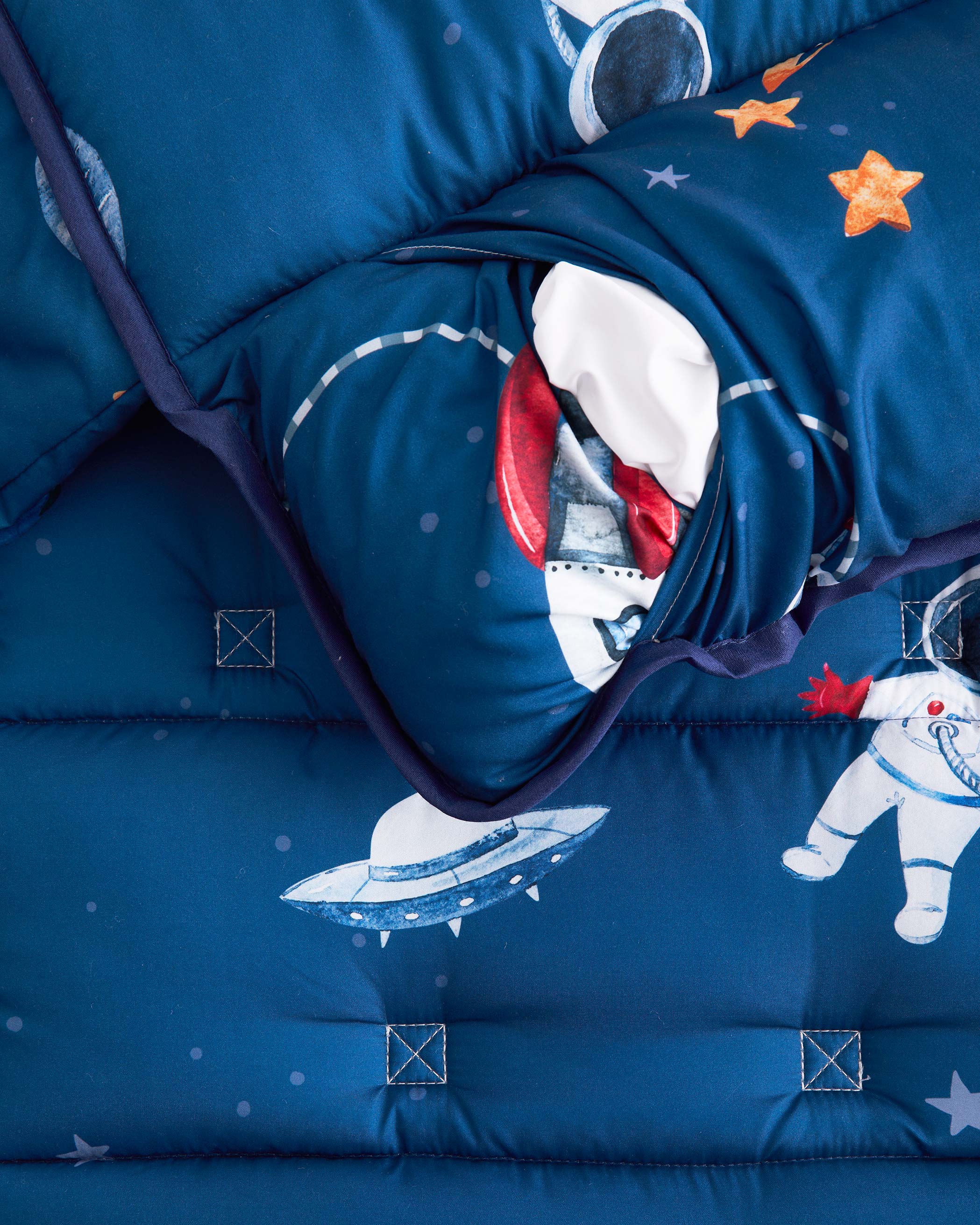 Blue Space Explorer Microfiber Kids Nap Mat