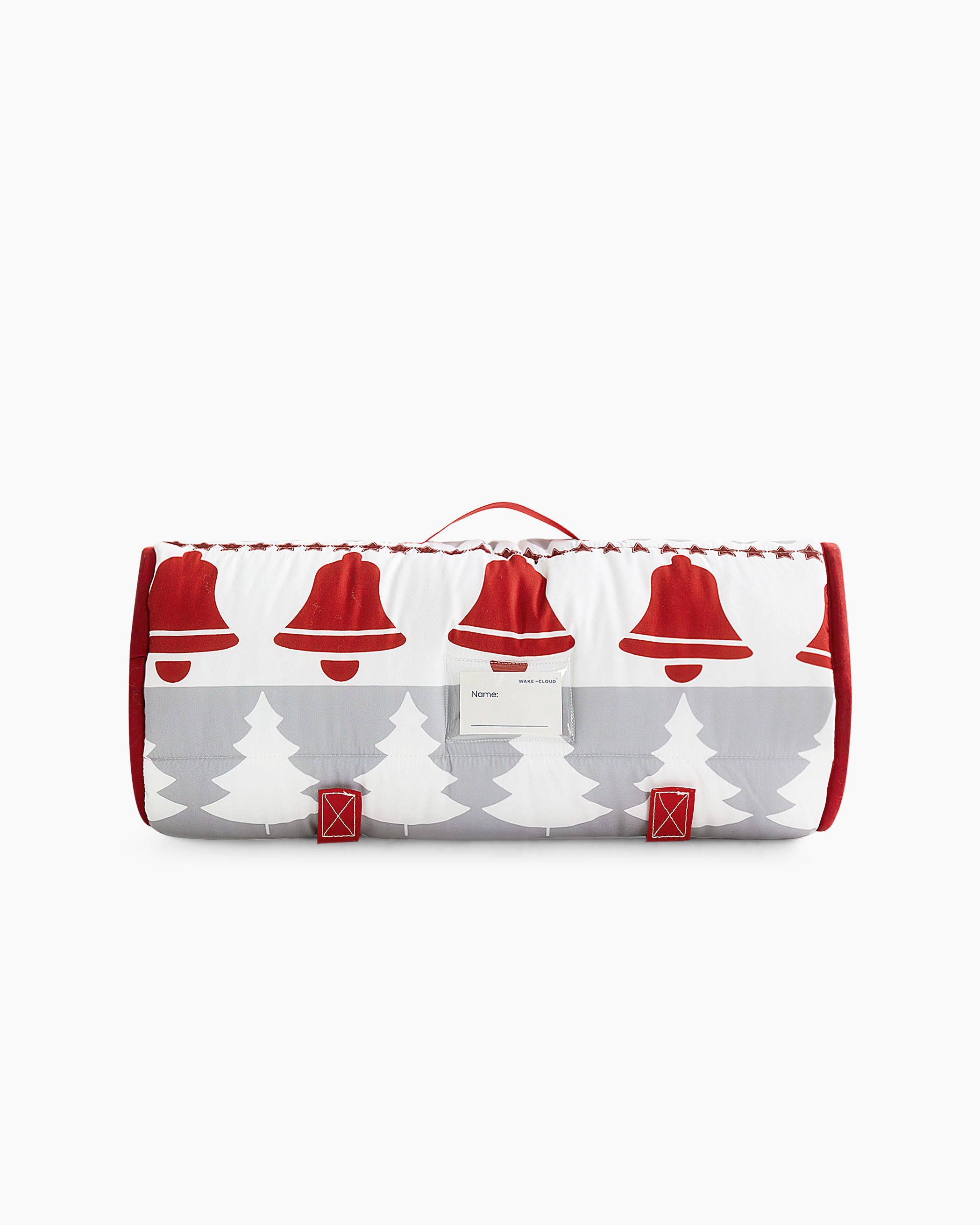 Red and Gray Christmas Stocking Microfiber Kids Nap Mat