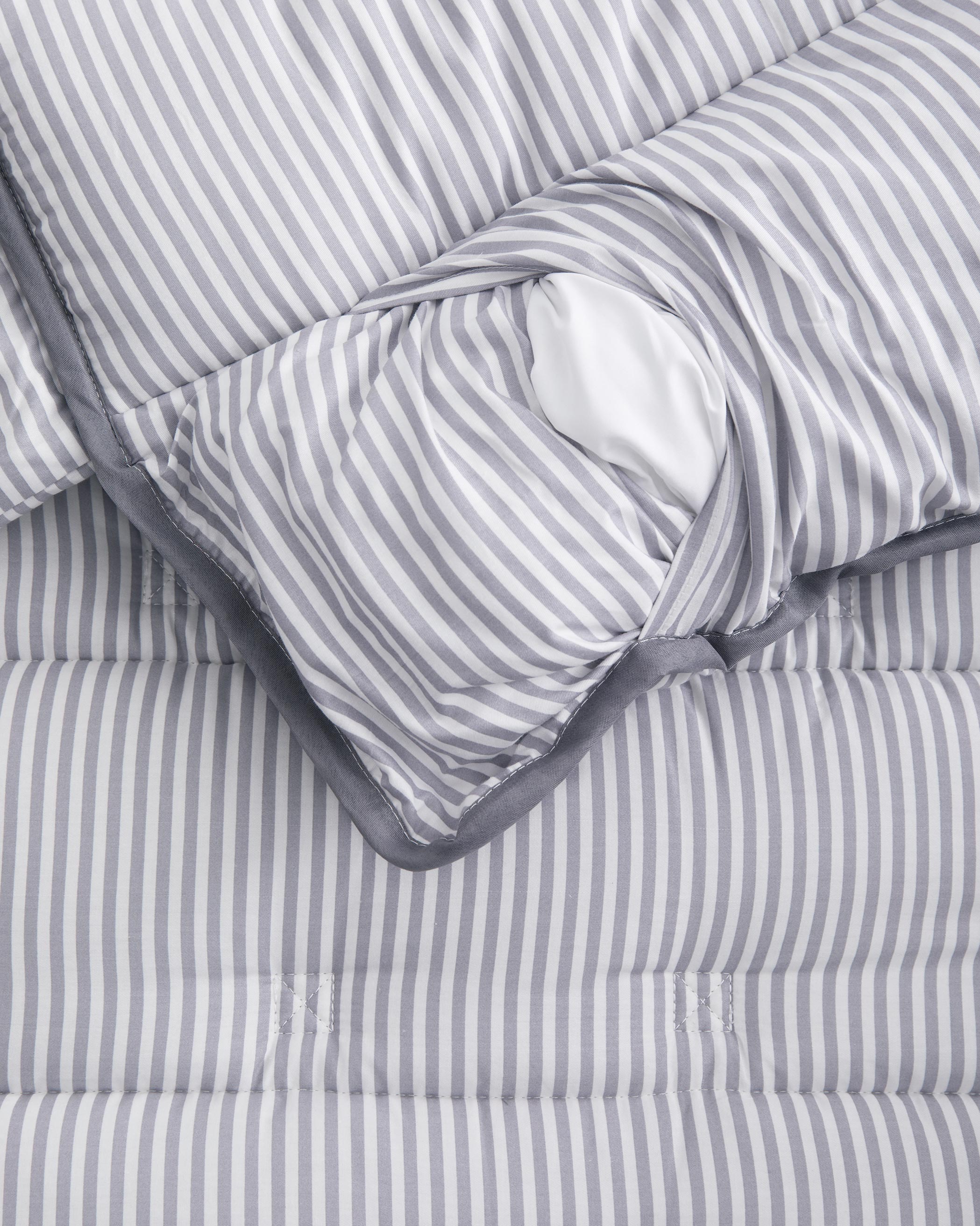 Gray Striped Cotton Kids Nap Mat