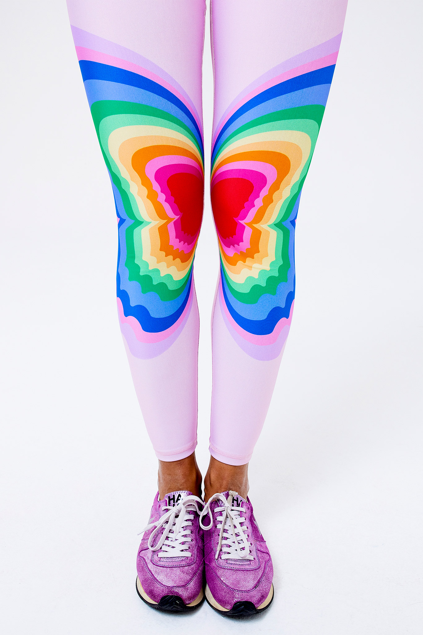 Spot Ladies Butterfly Print Fashion Denim Sports Leggings Large Size  Breathable