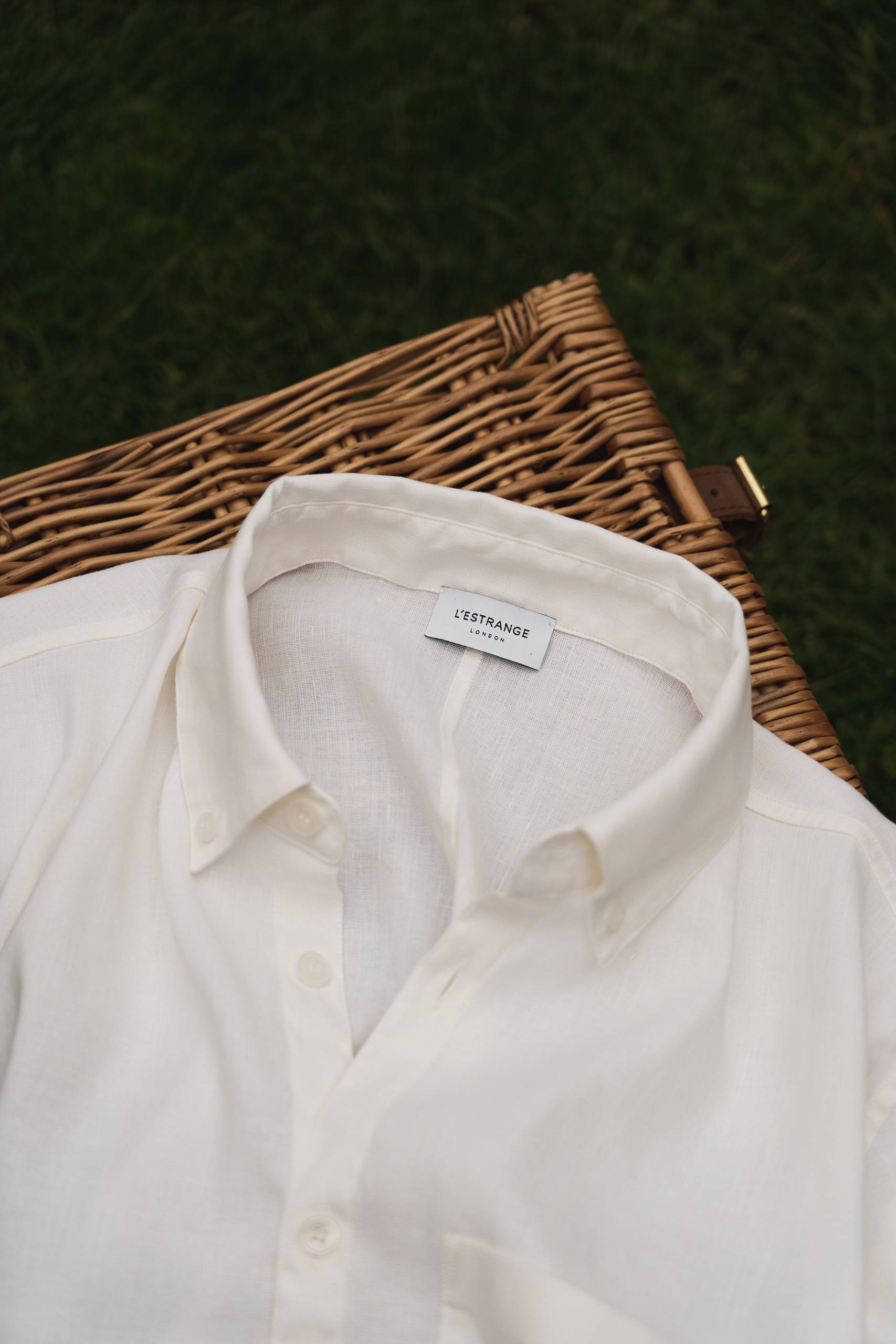 The All Day Shirt Linen Collarless LESTRANGE