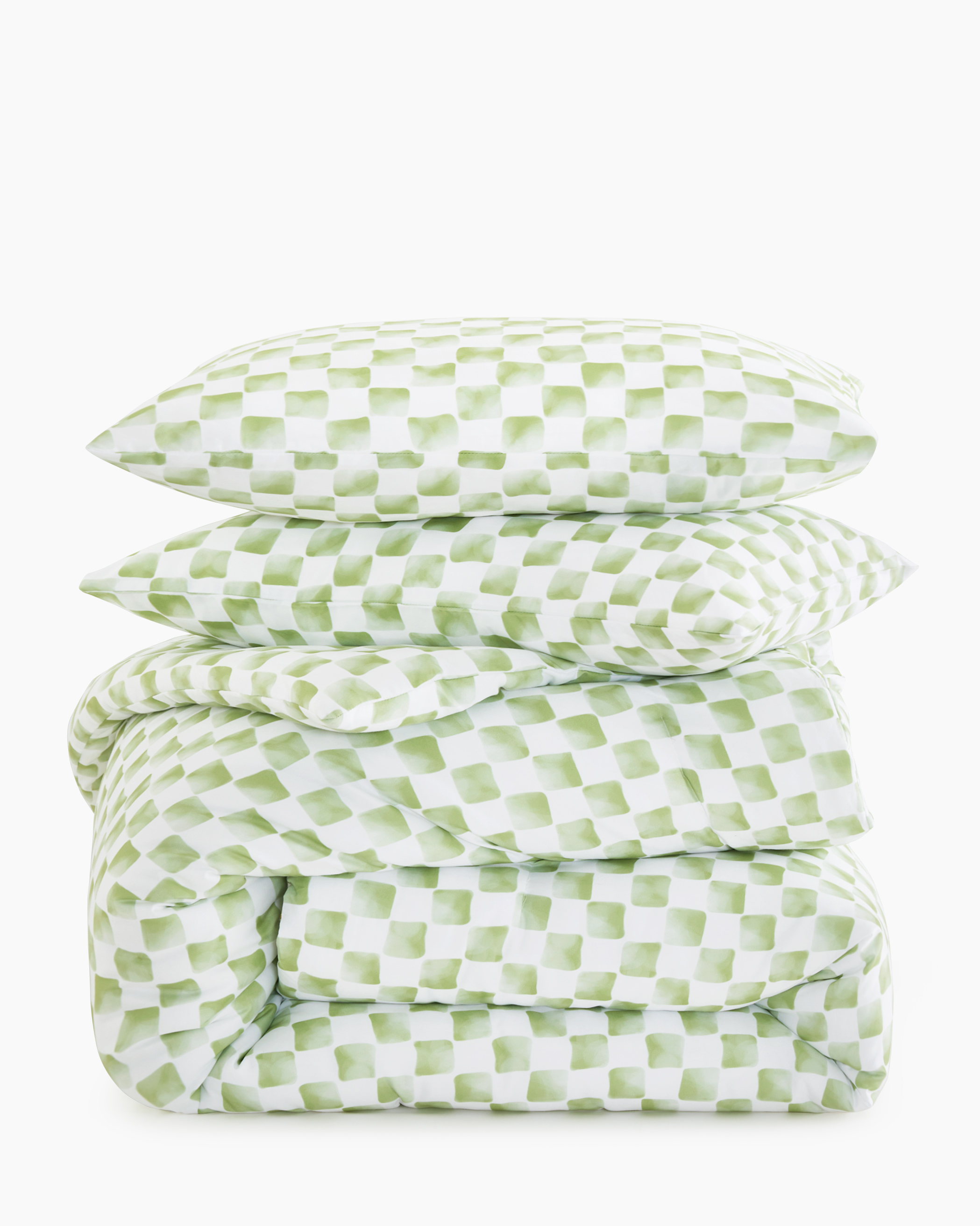 Sage Green Mini Checkerboard Microfiber Comforter Set