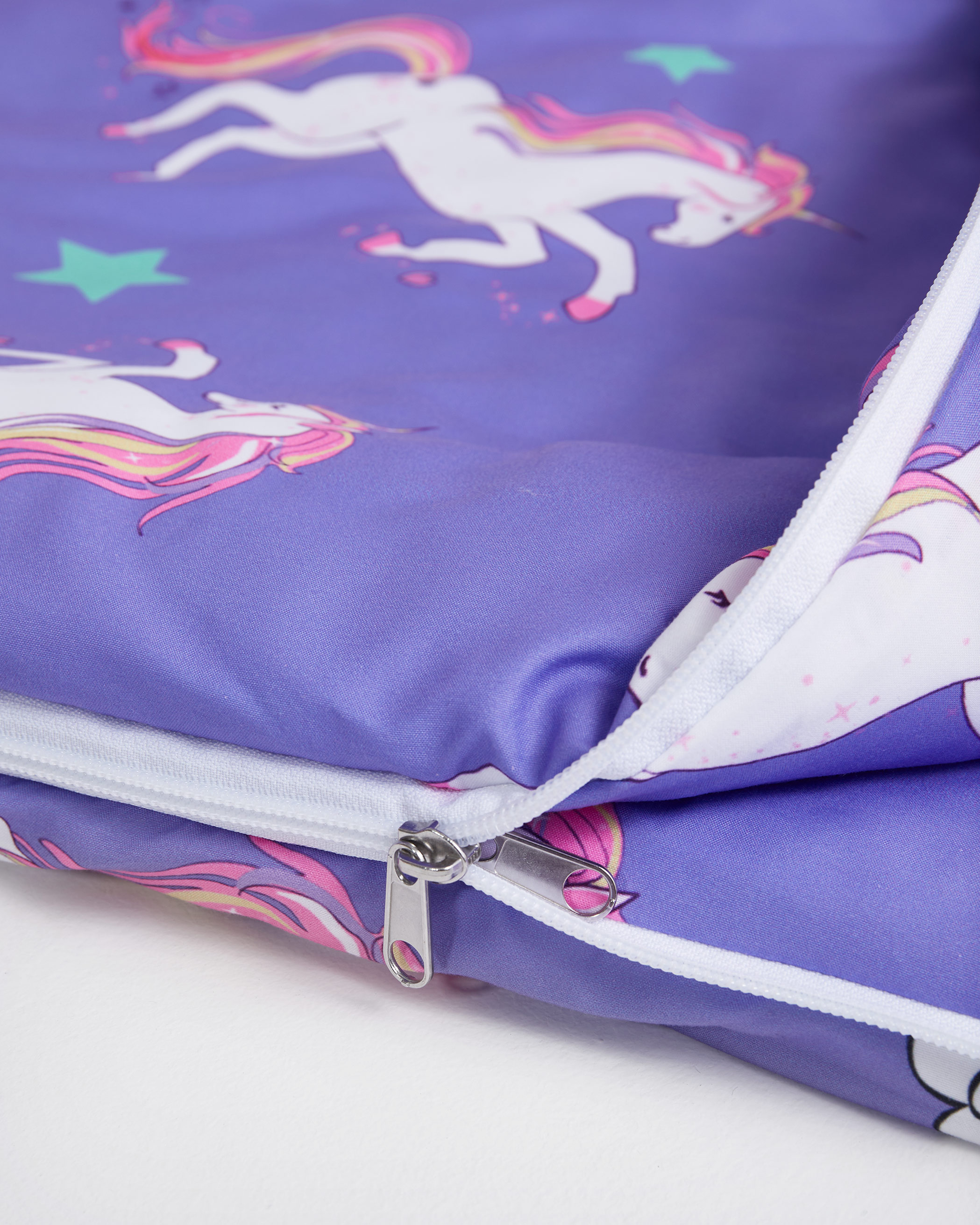 Purple Unicorn Microfiber Kids Sleeping Bag