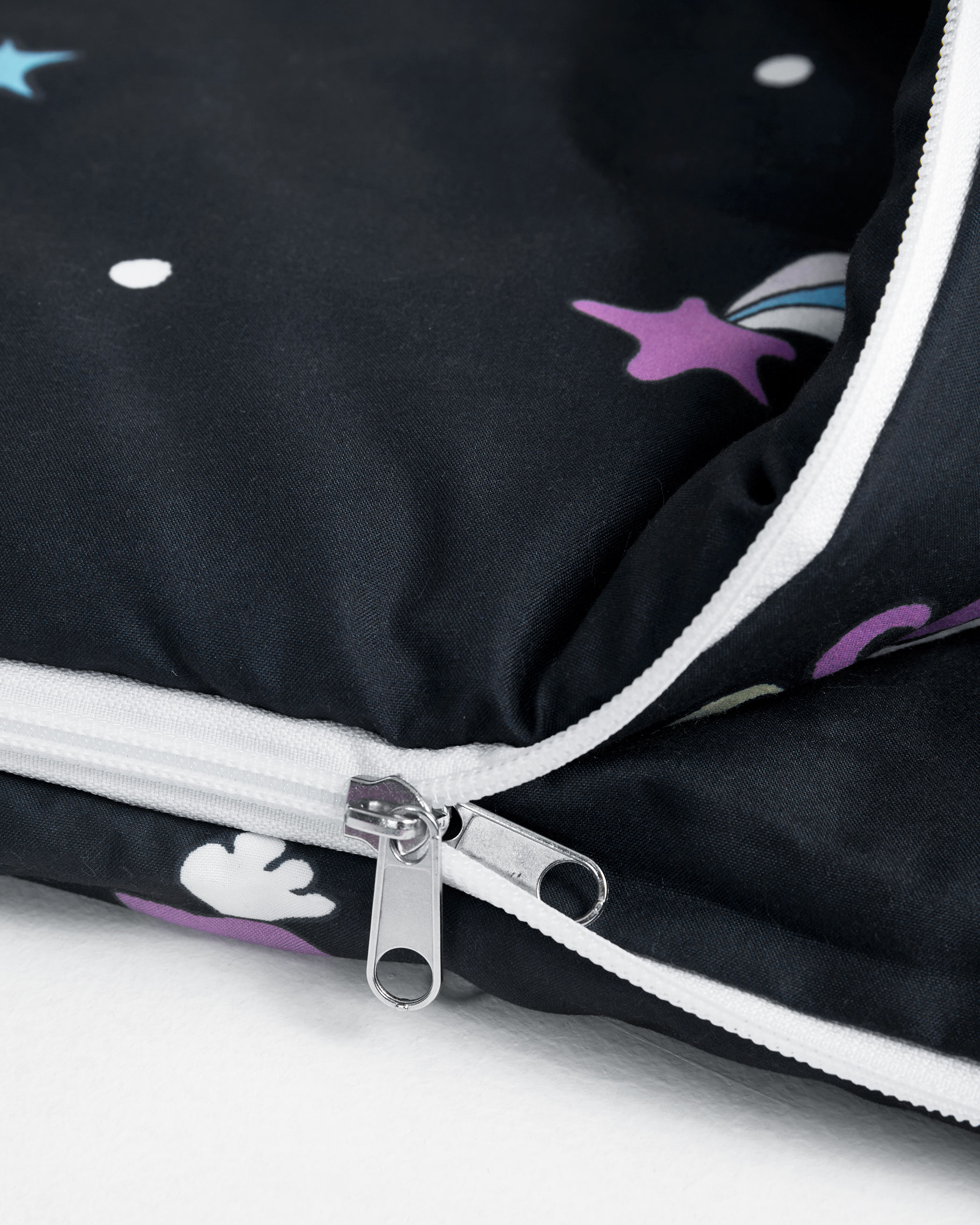 Black Unicorn Microfiber Kids Sleeping Bag