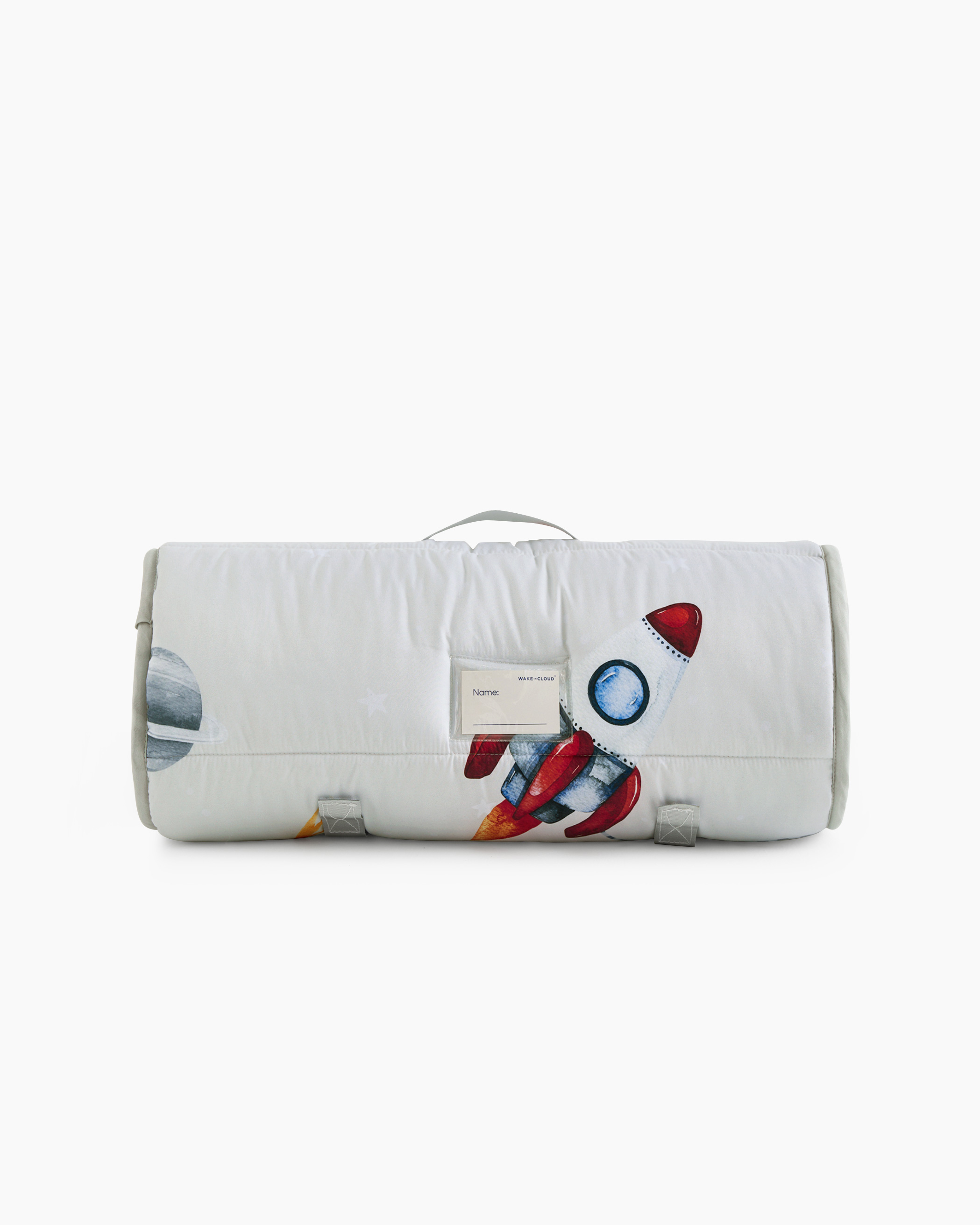 Light Gray Space Explorer Microfiber Kids Nap Mat