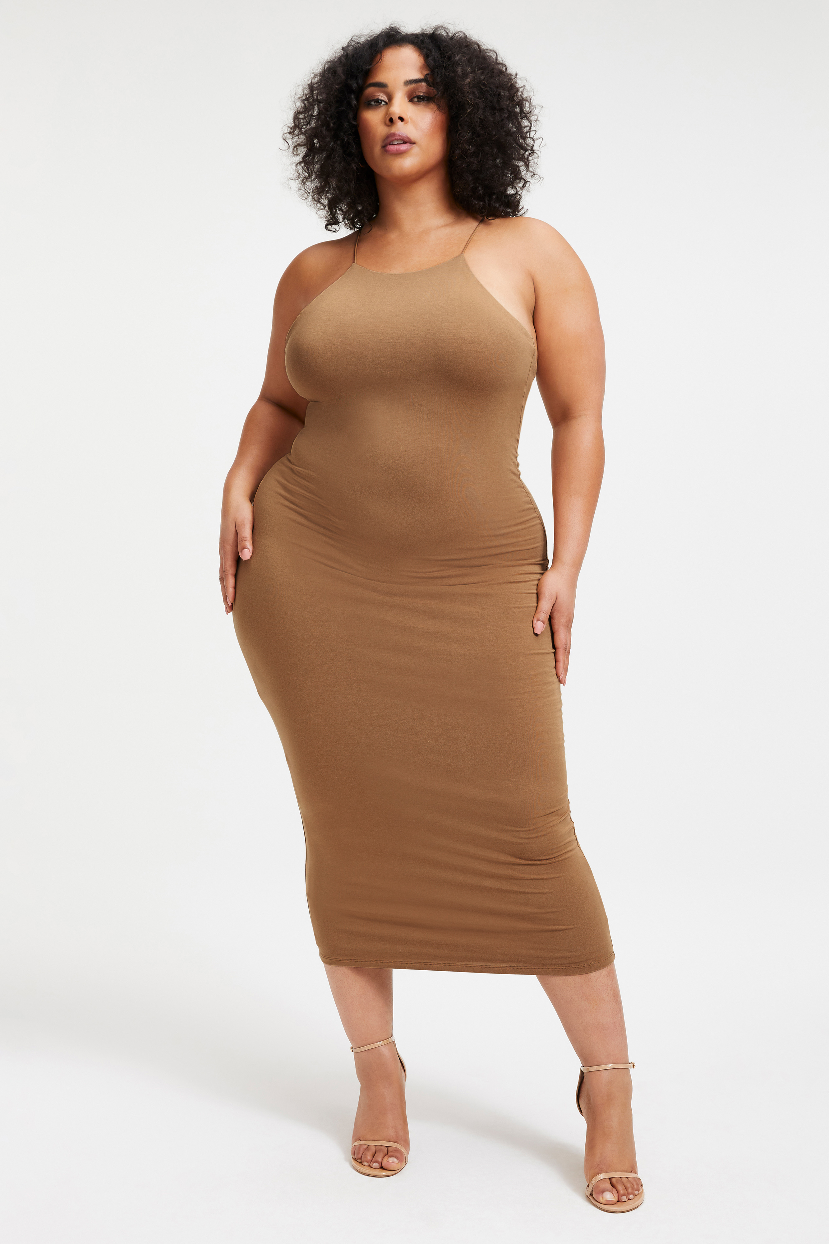 Styled With feature image for product GOOD TOUCH '90S HALTER DRESS | PECAN001