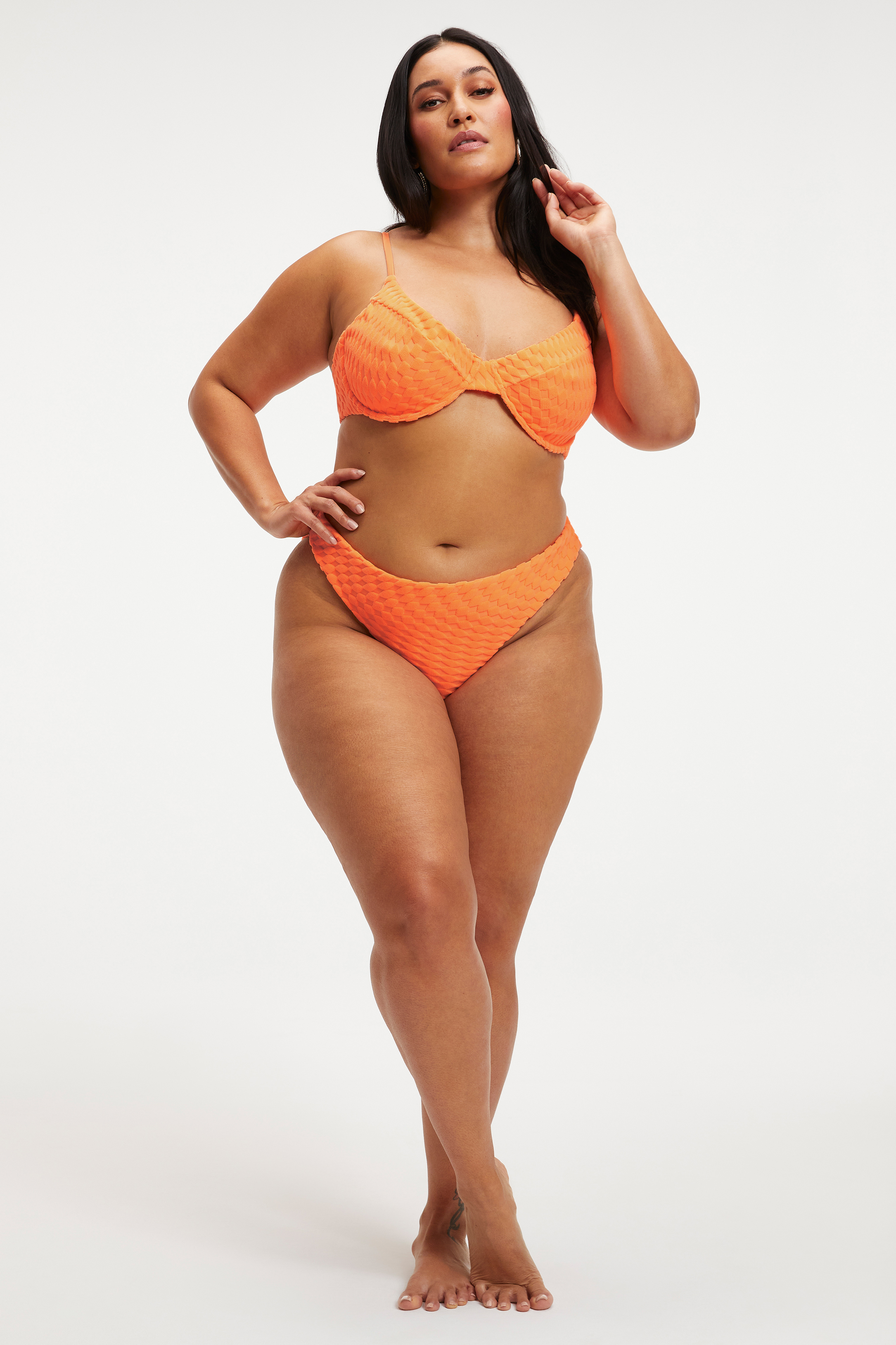 Styled With feature image for product JACQUARD BETTER BIKINI BOTTOM | ORANGE CREAM001