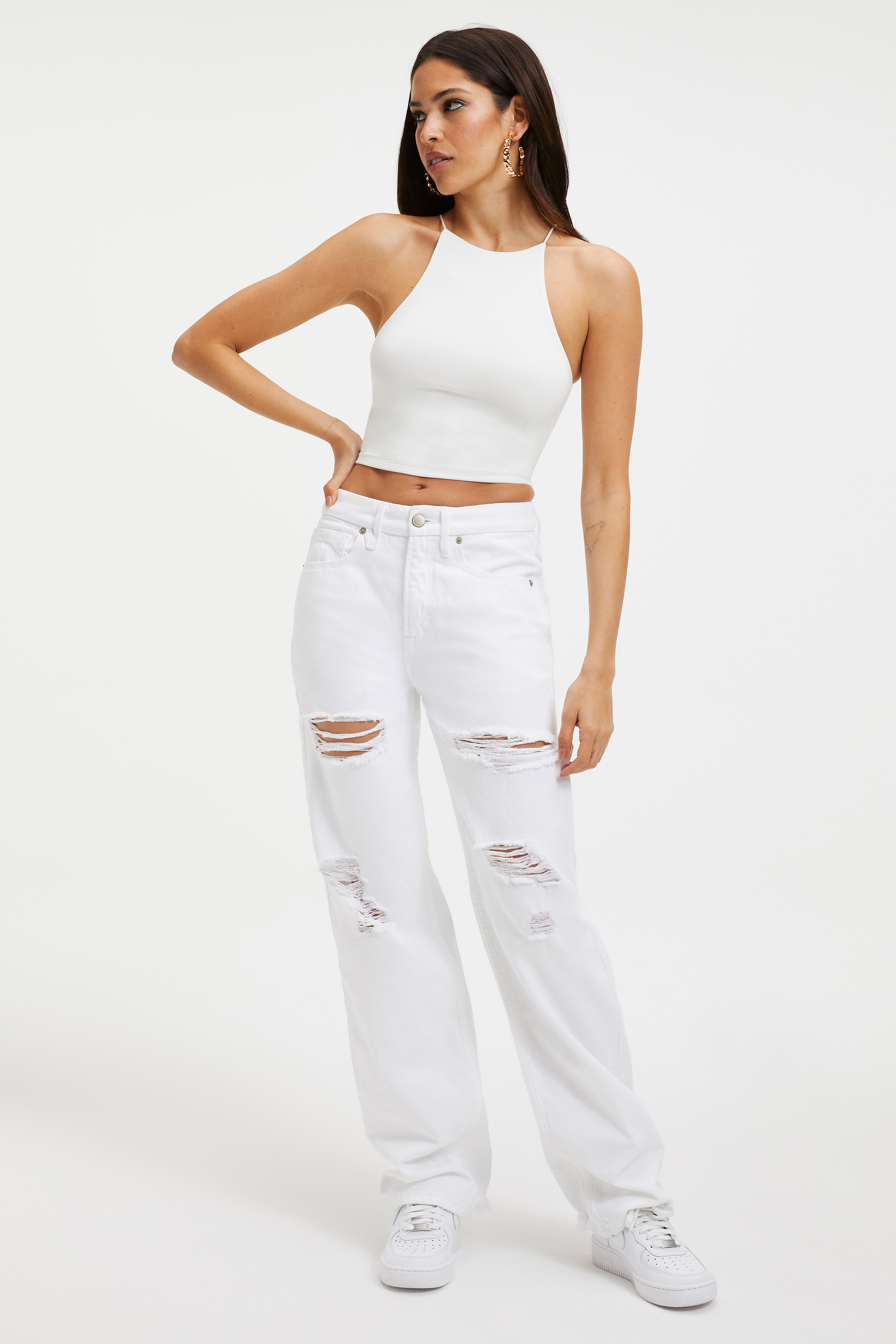 Styled With feature image for product GOOD TOUCH '90S CROP TANK | IVORY001