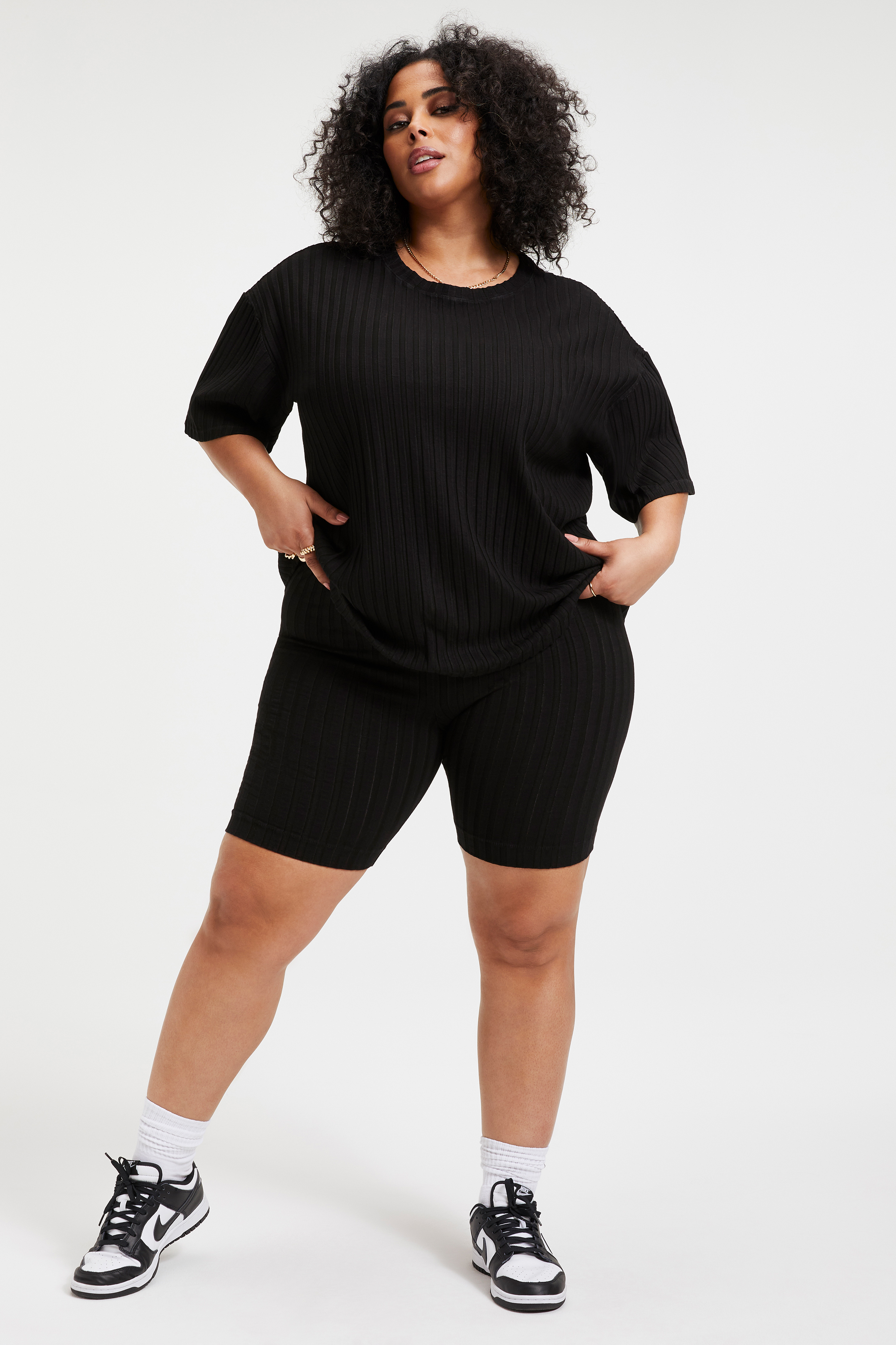 Styled With feature image for product RIBBED BOYFRIEND TEE | BLACK001
