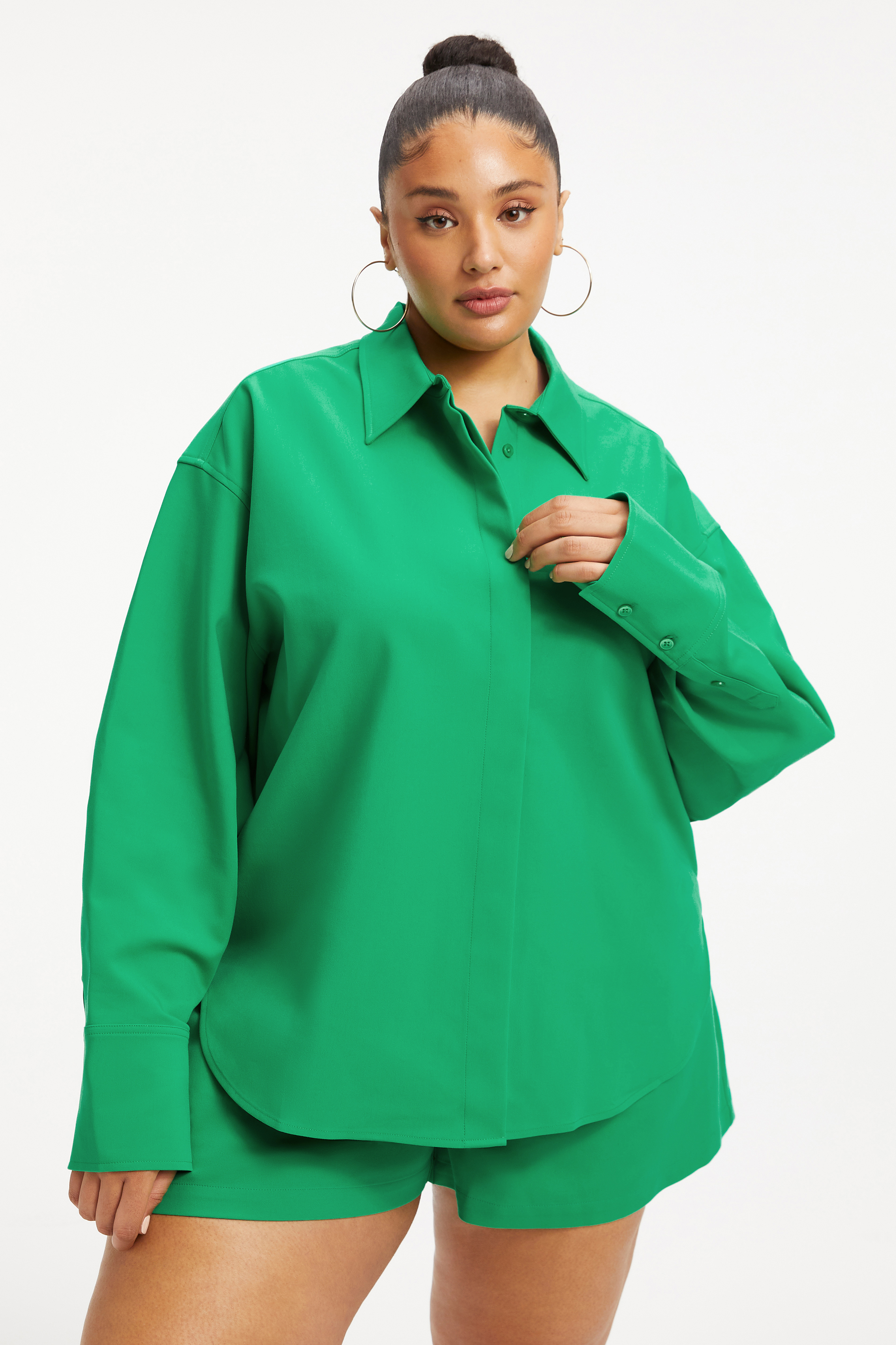 THE WEEKEND SHIRT in SUMMER GREEN002 styled with our WEEKEND SHORTS in SUMMER GREEN002,