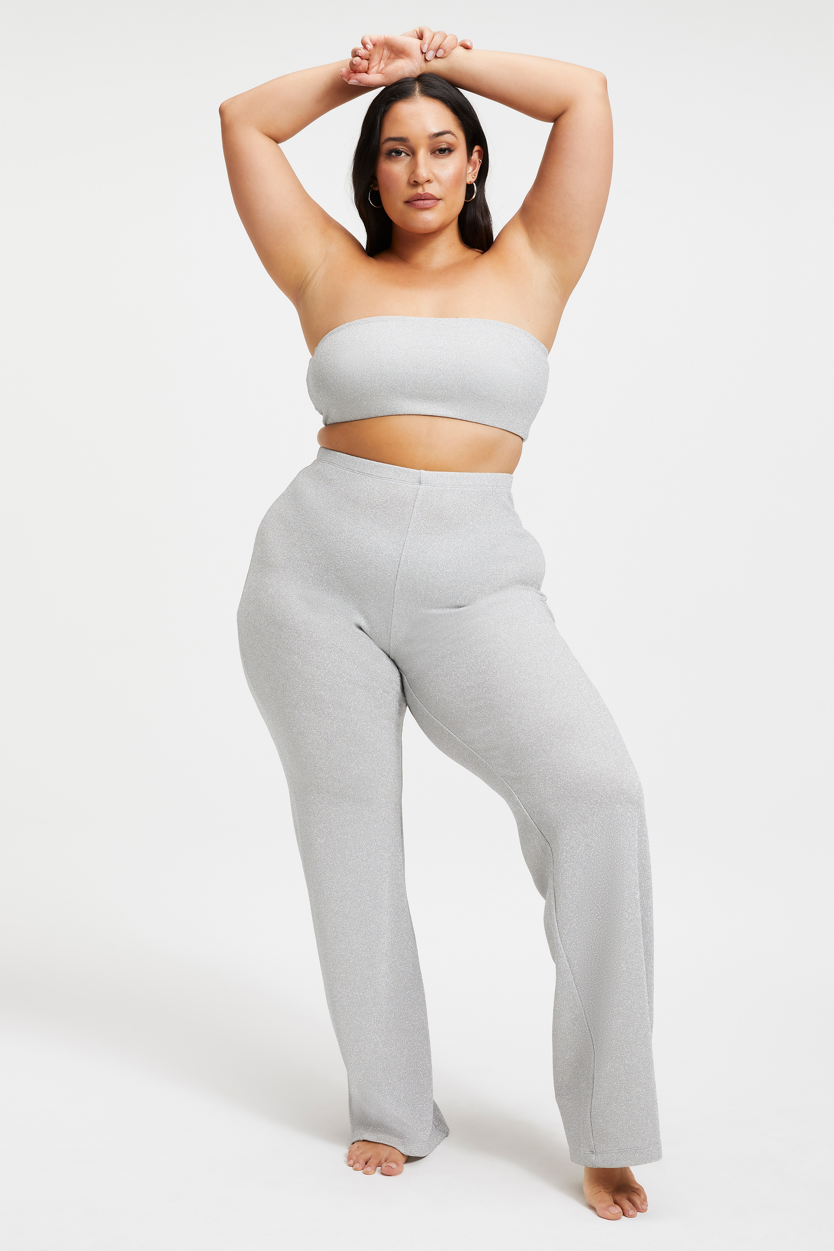 Styled With feature image for product SPARKLE WIDE LEG PANT | SILVER001