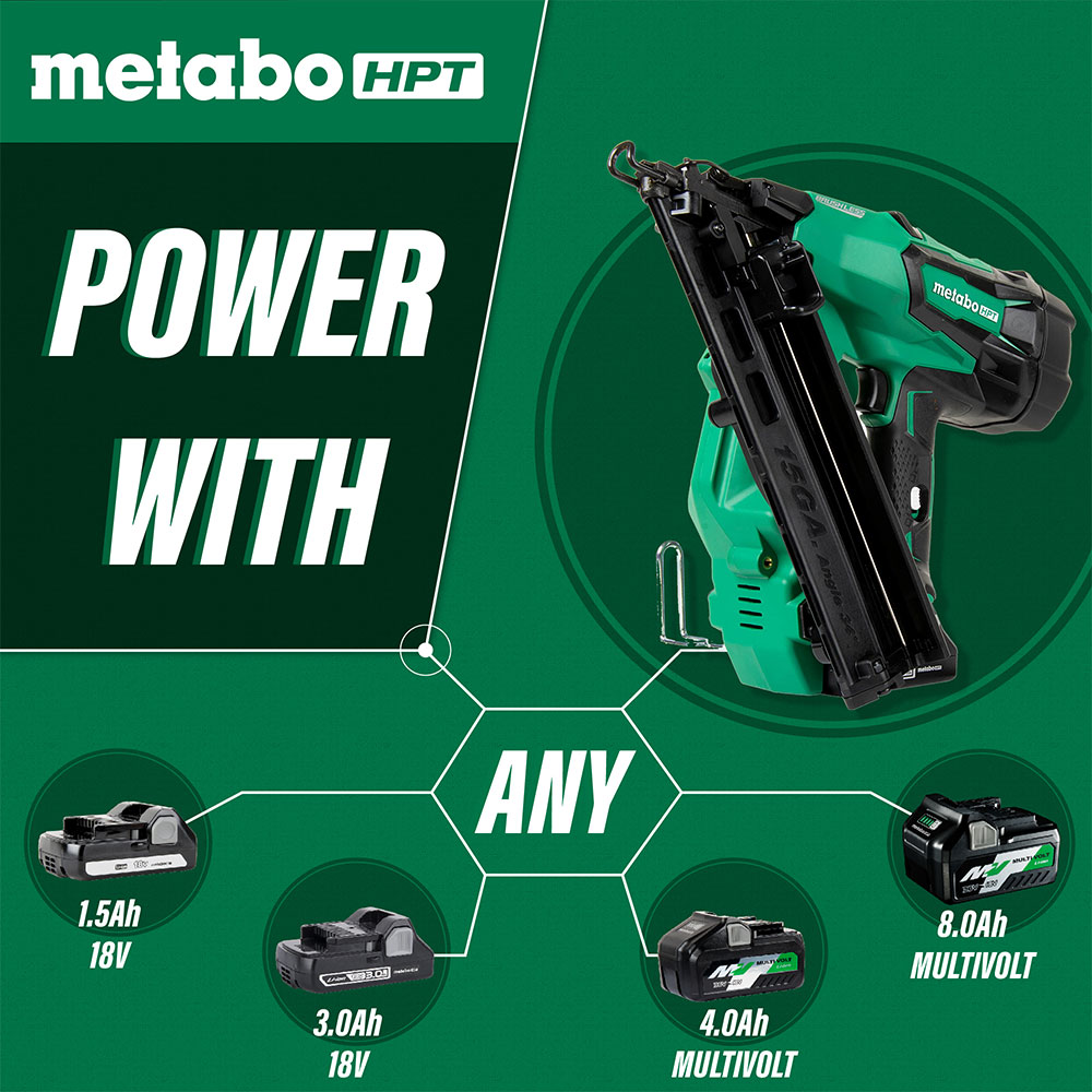 15-Gauge 2-1/2" 18V Brushless Cordless Angled Finish Nailer (Tool Only)